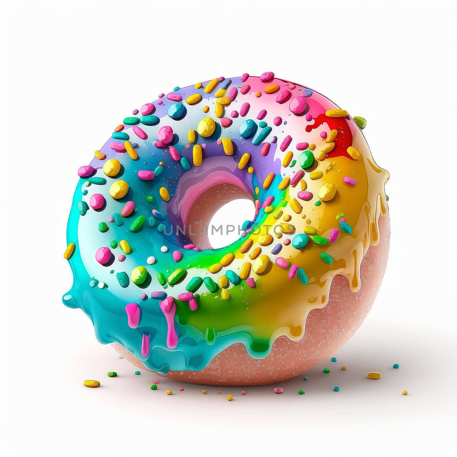 Donut isolate on white background. Generative AI,