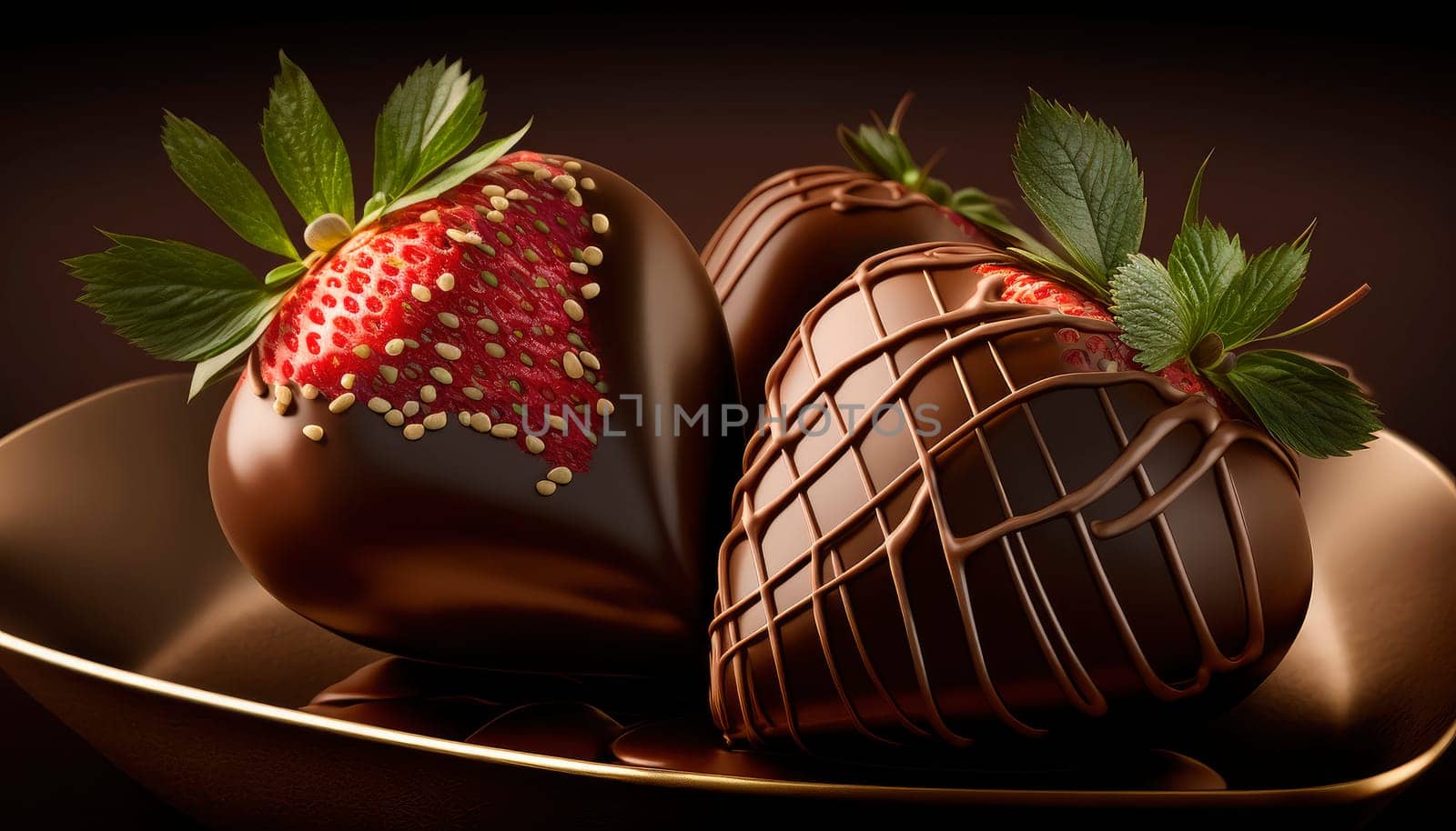 Chocolate covered strawberries dessert for valentine's day. by yanadjana