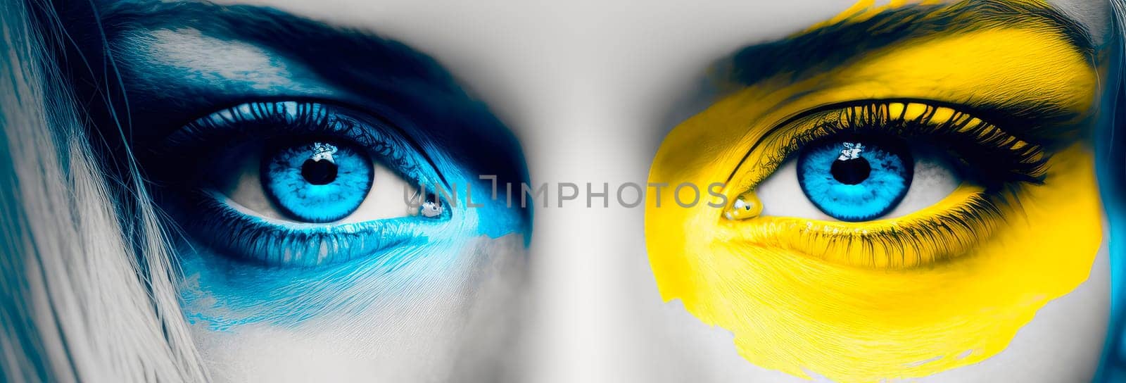 Female eye blue yellow. by yanadjana