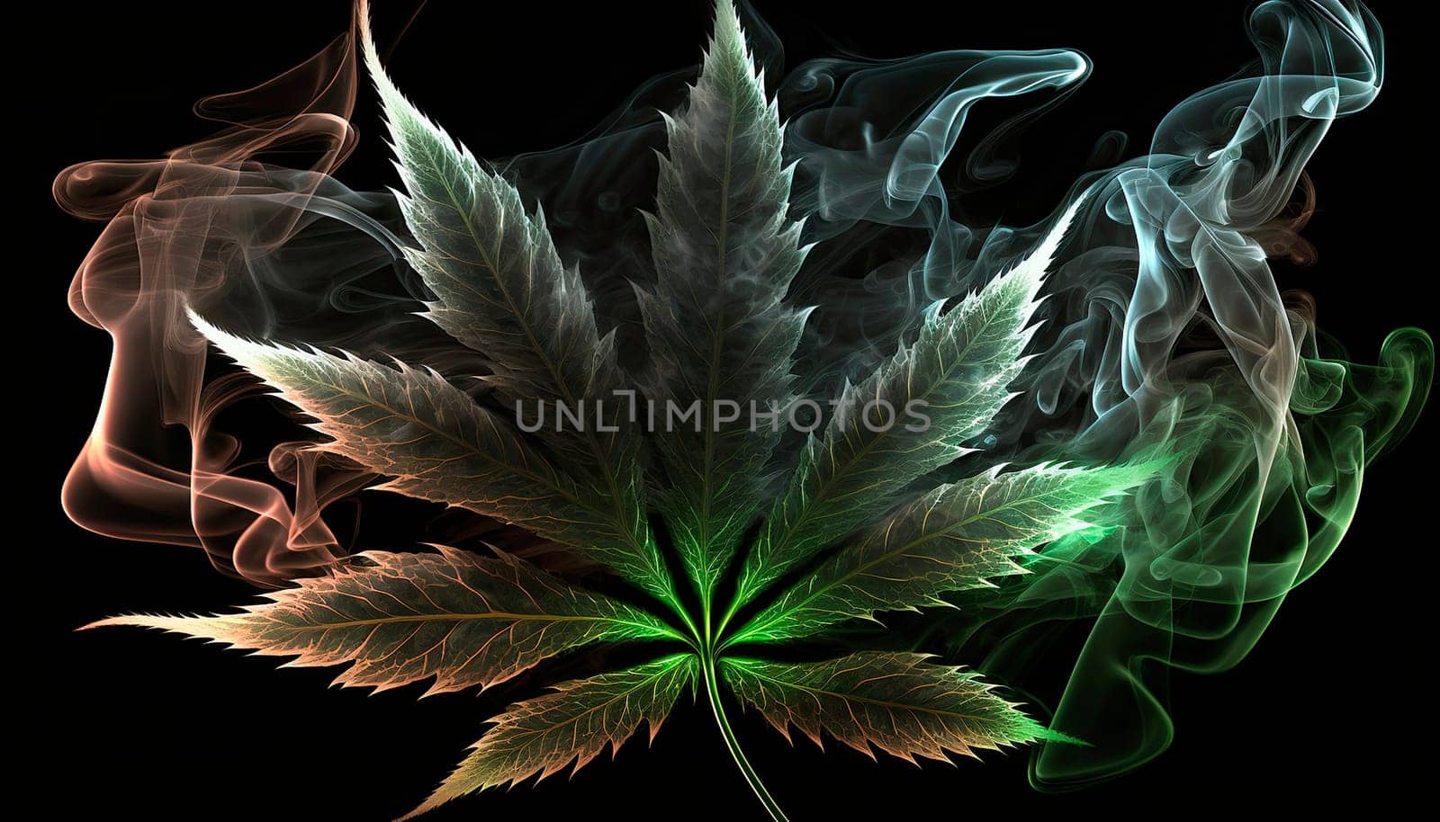 leafy cannabis leaves. by yanadjana