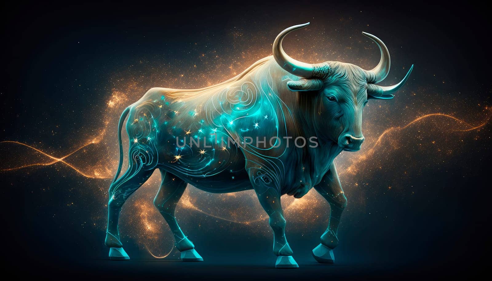 calf zodiac sign on space background. by yanadjana