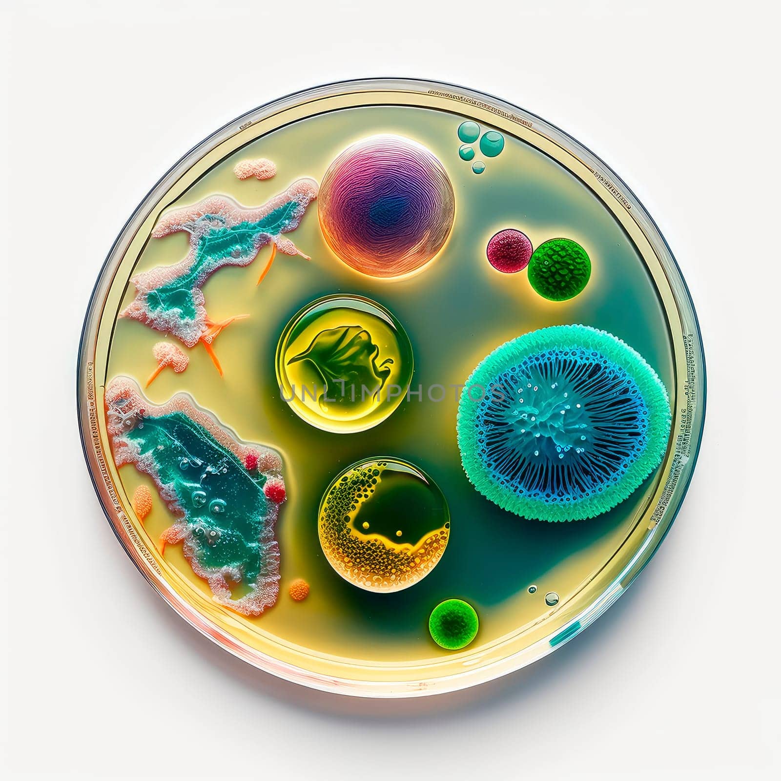 Laboratory petri dish bacteria grow. by yanadjana