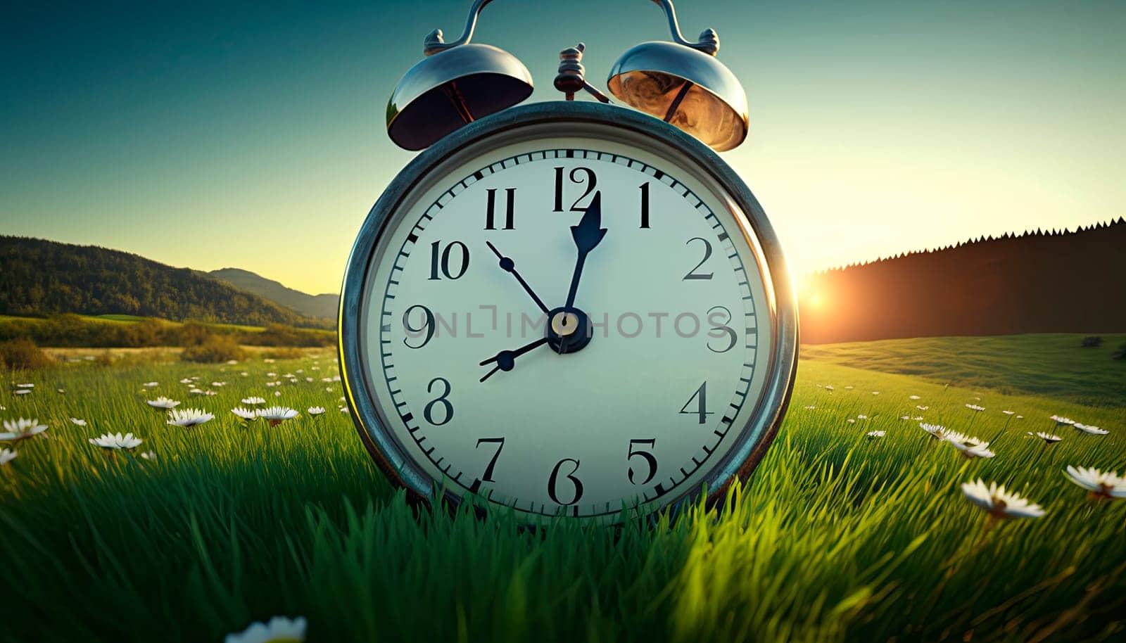 summer time concept to translate clocks. by yanadjana