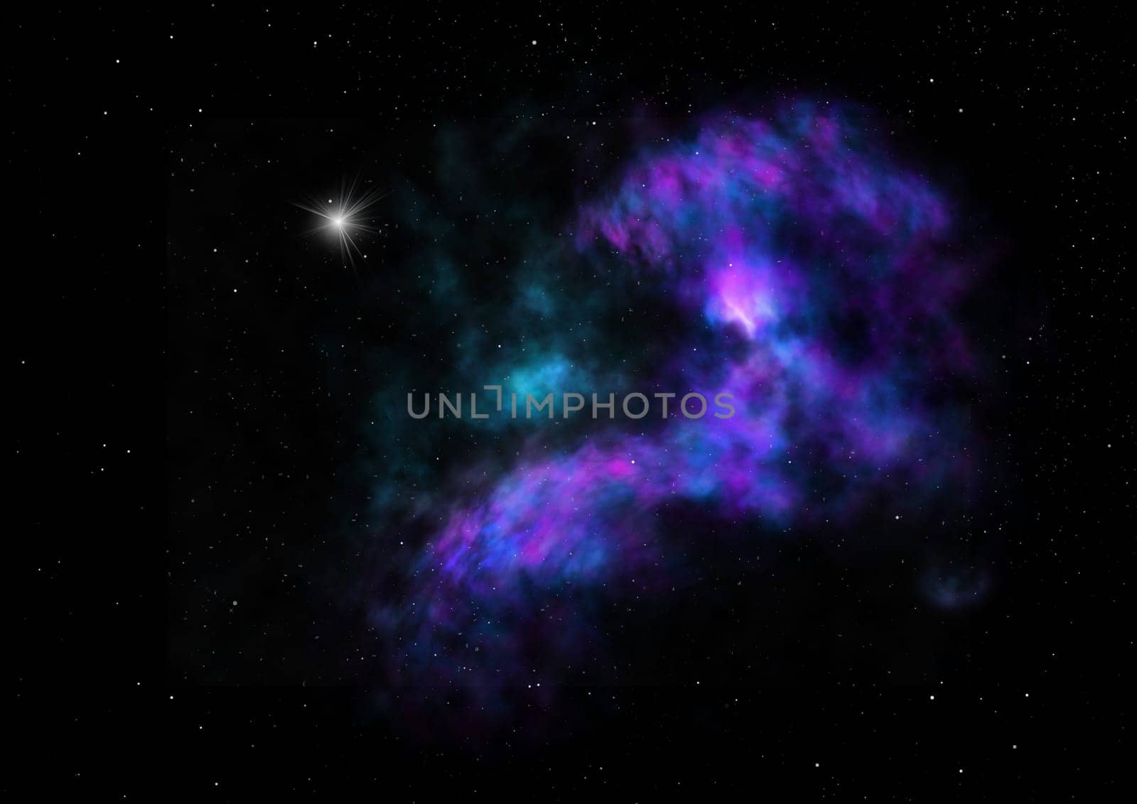 Star field in space a nebulae and a gas congestion. Elements of this image furnished by NASA . 3D rendering