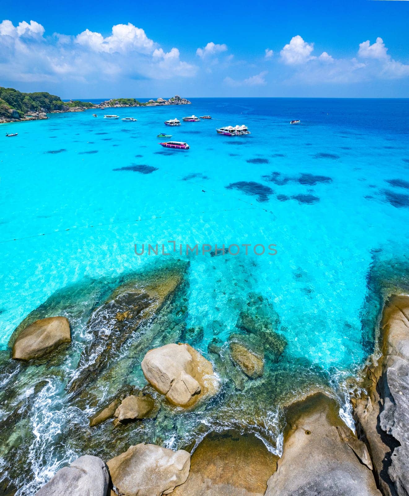 Aerial view of Similan island in Phang Nga, Thailand, south east asia