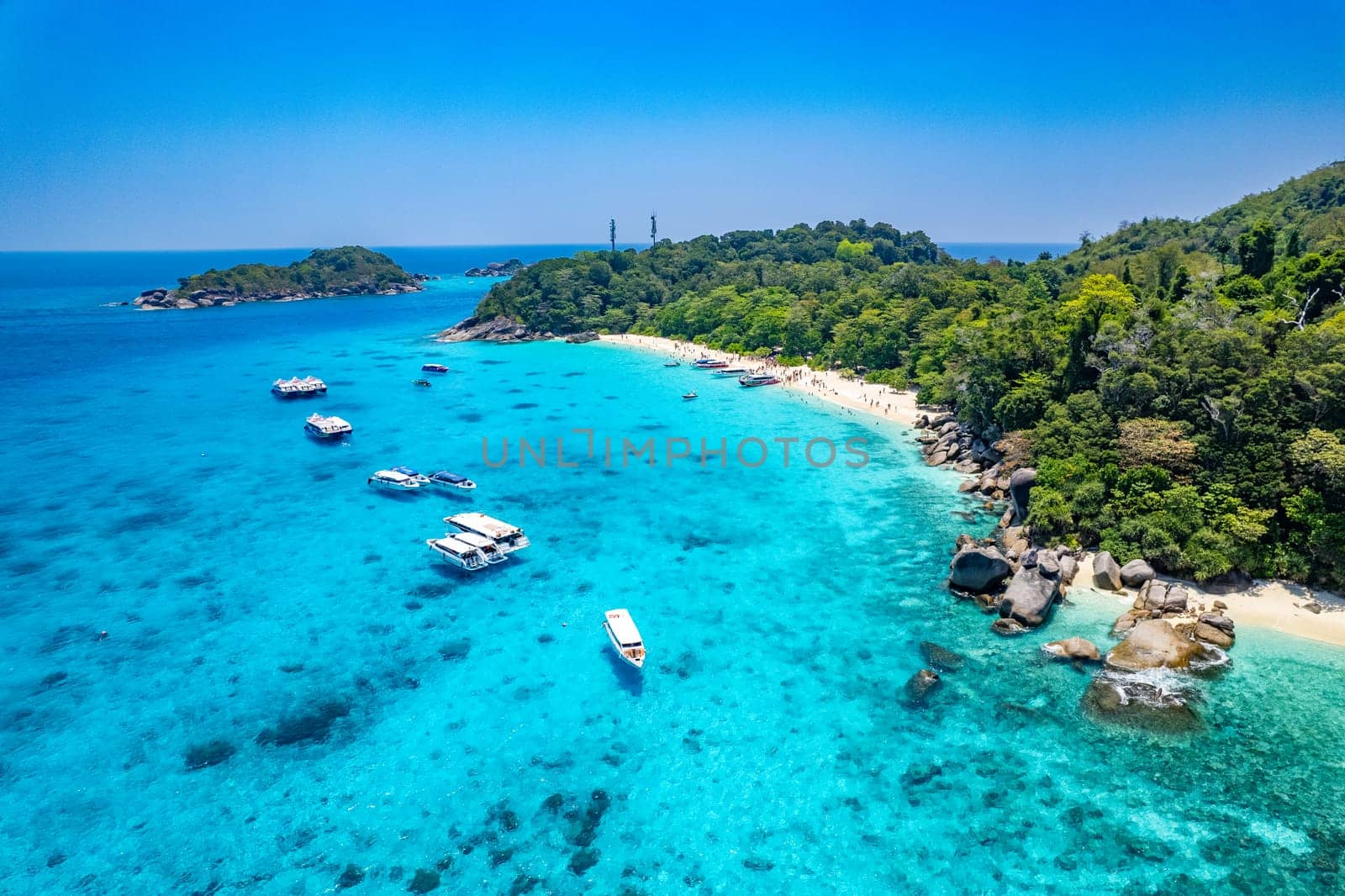 Aerial view of Similan island in Phang Nga, Thailand, south east asia