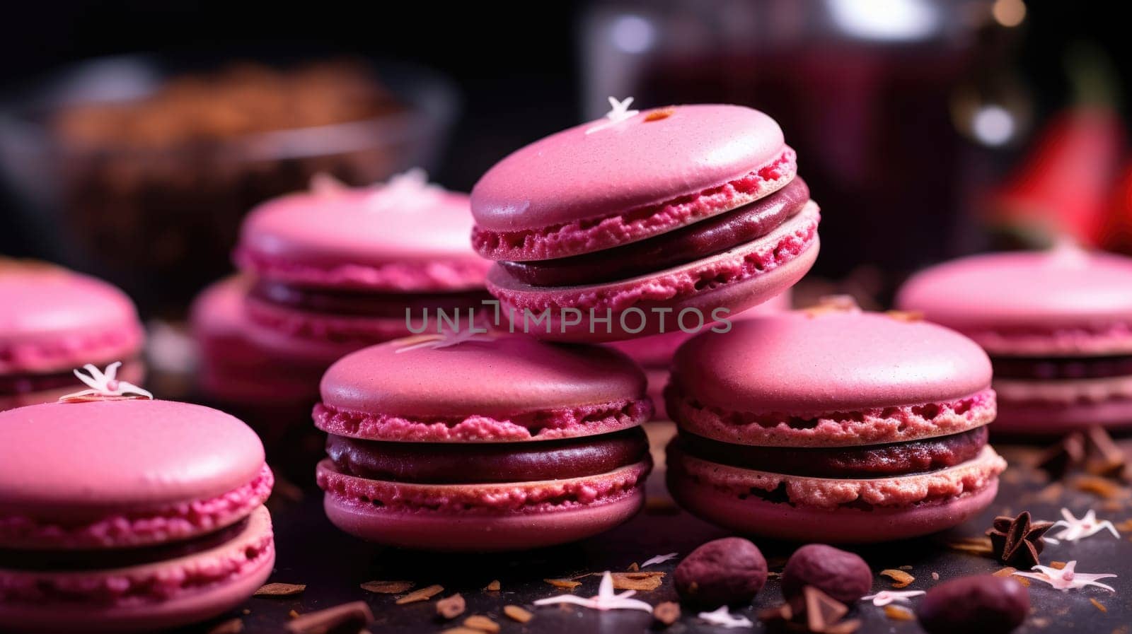 Traditional colorful french macarons are sweet meringue-based confection by natali_brill