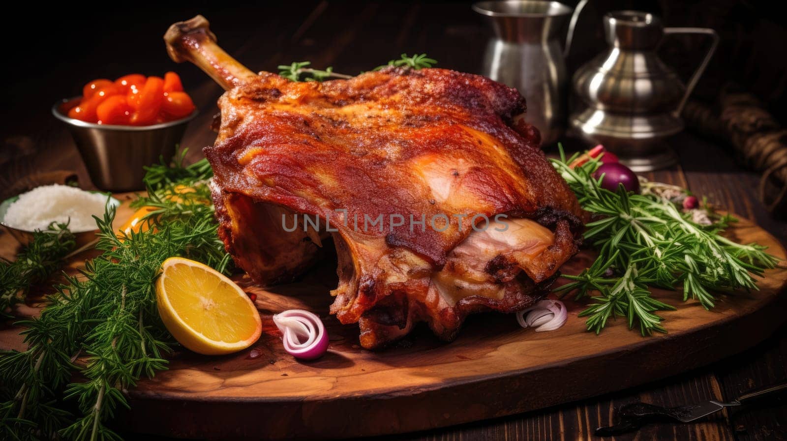 Traditional German crispy pork Knuckle Schweinshaxen by natali_brill