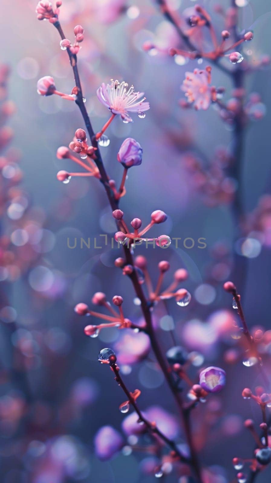 A close up of a flower with water droplets on it