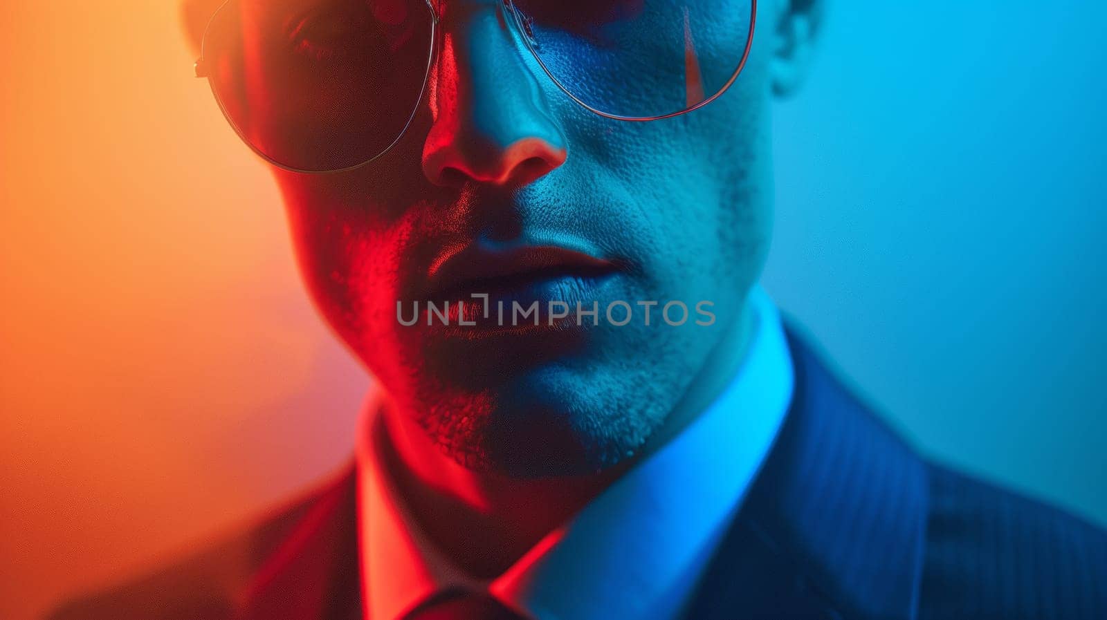 A man in a suit and sunglasses with his eyes closed