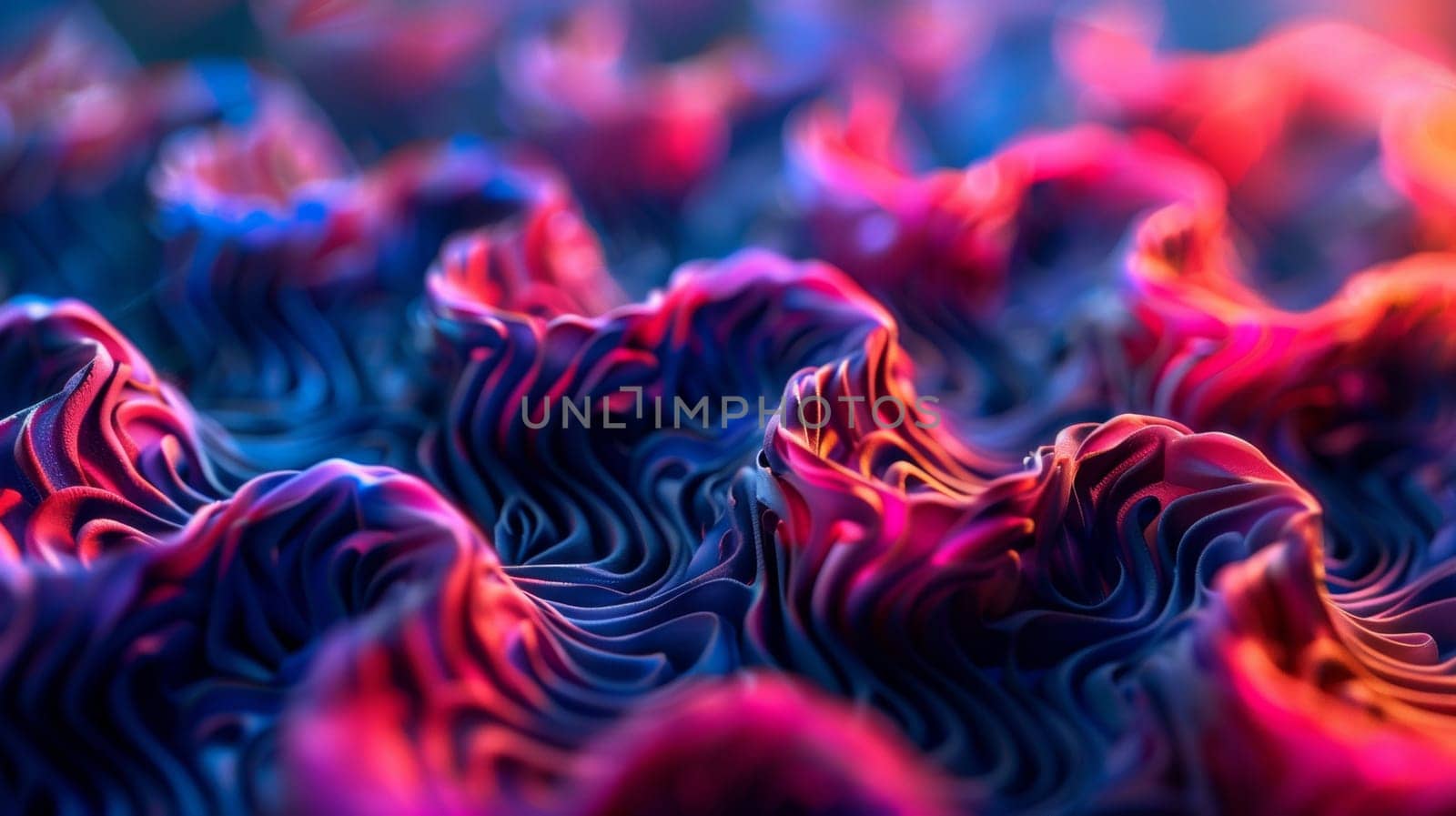 A close up of a colorful swirl pattern on some fabric