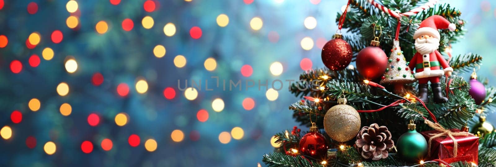 A christmas tree with ornaments and decorations on it