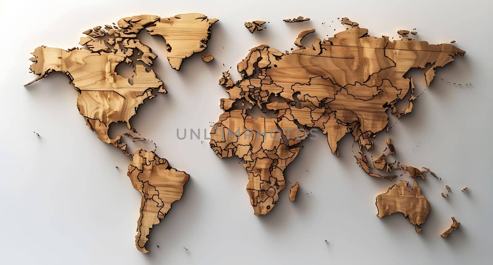 A wooden map of the world decorates the white wall, creating a unique backdrop for exploring global cuisine and ingredients