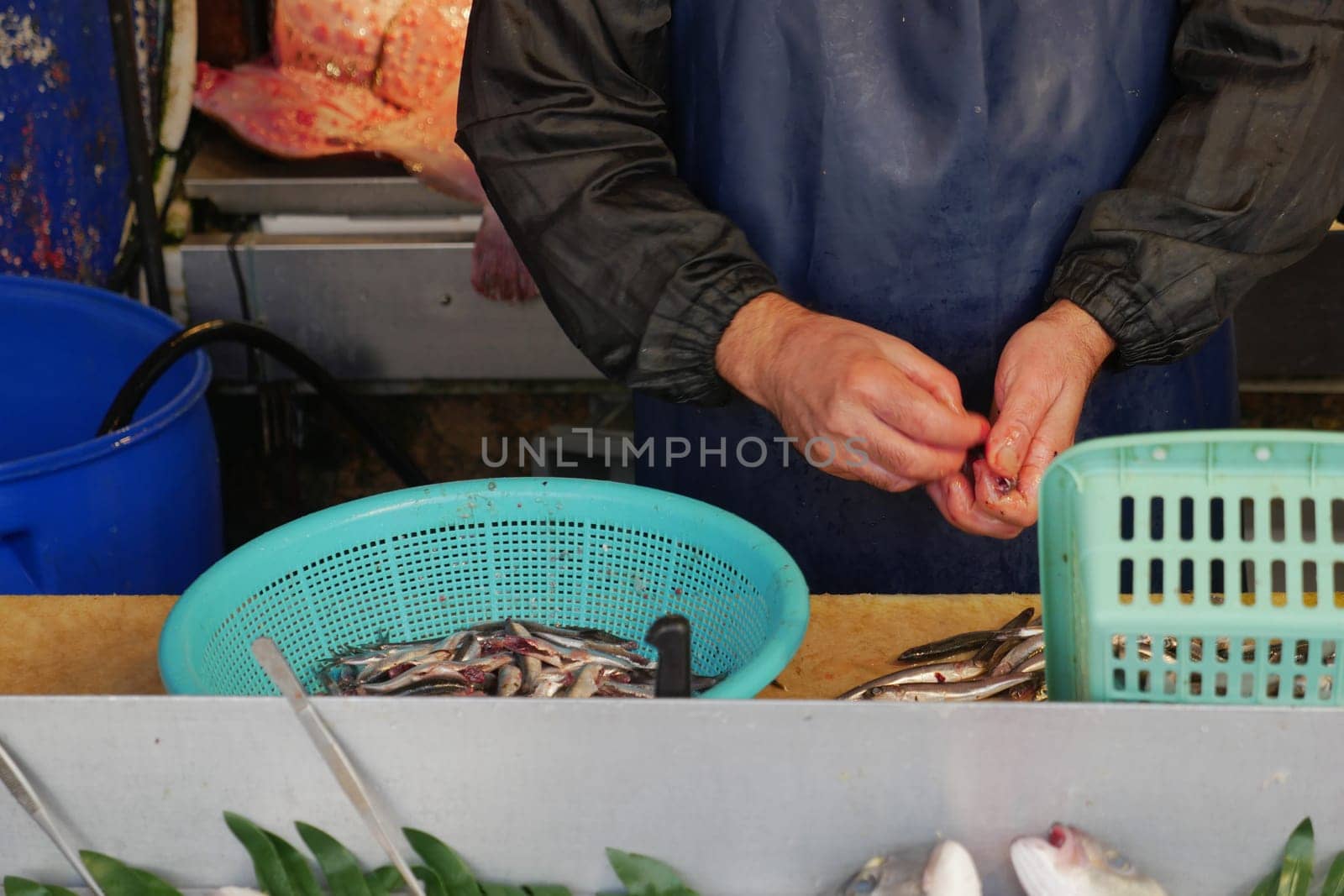 Cleaning fish for further cooking,