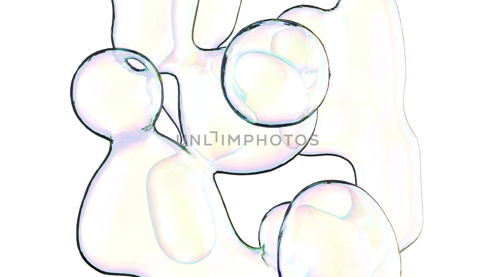 Metaball 3d multicolored background Liquid white shape 3d render by Zozulinskyi