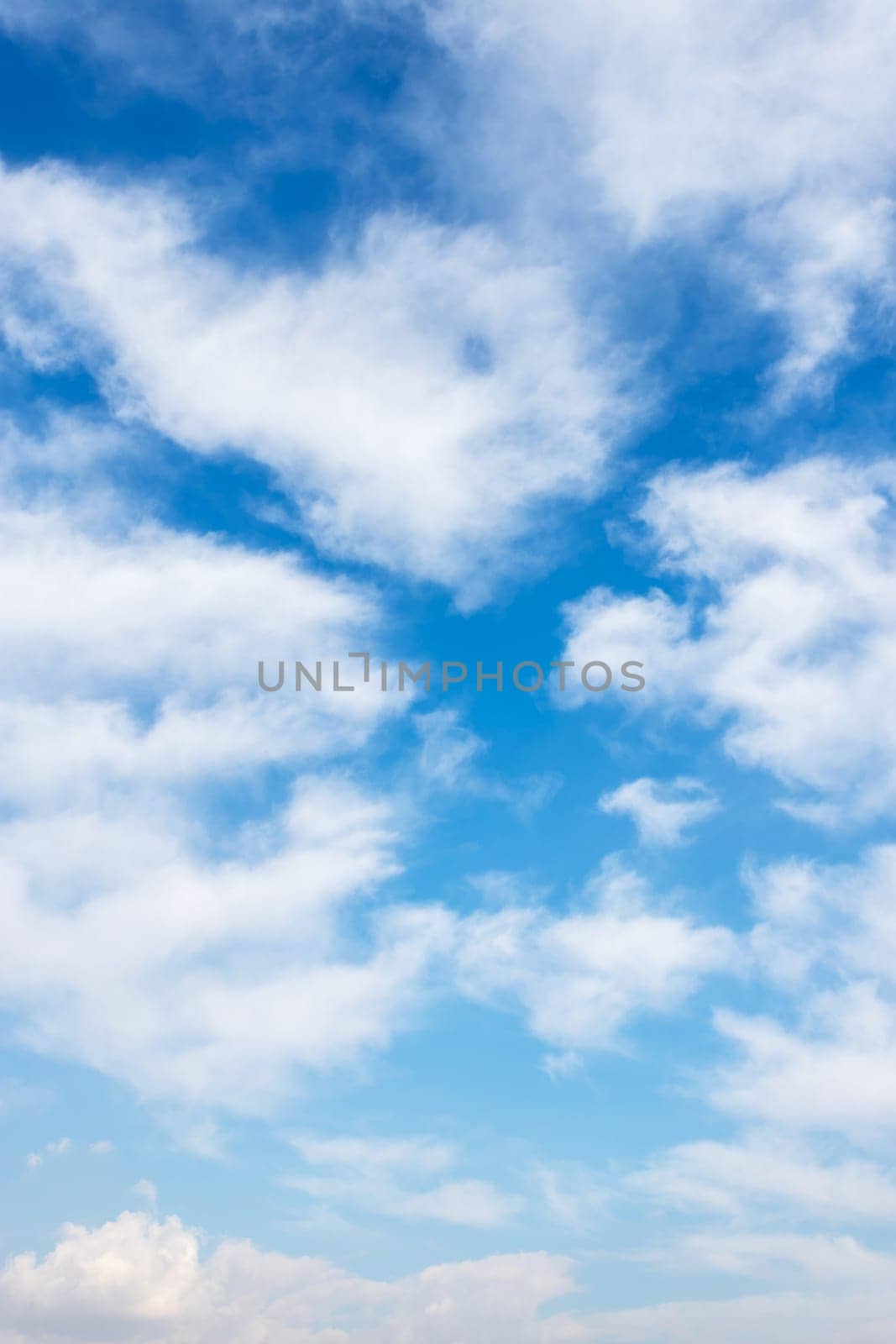 Blue sky background with white clouds. Concepts and textures.