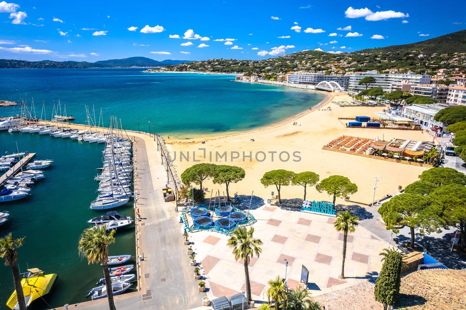 Sainte Maxime beach and coastline aerial view by xbrchx