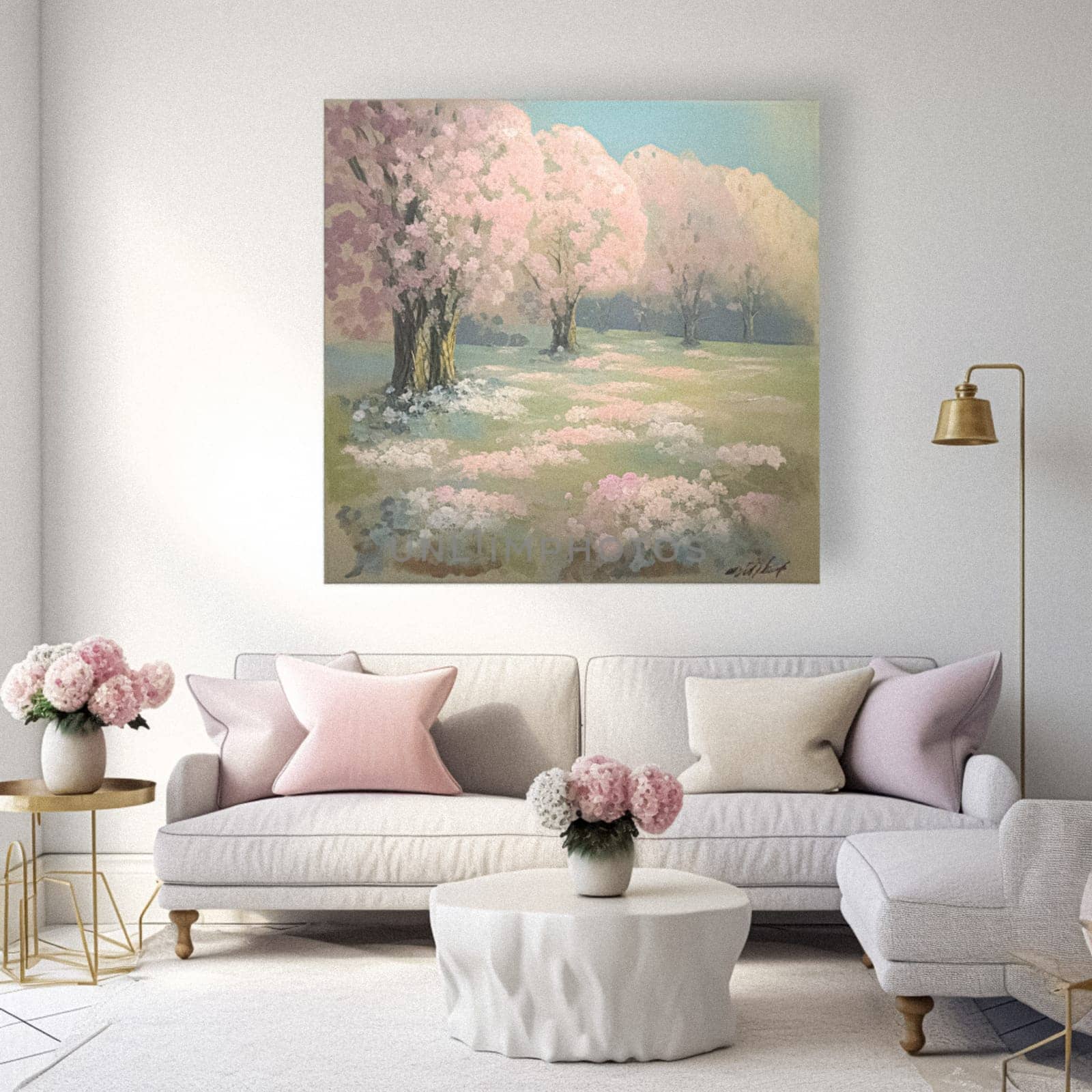 Artwork in a frame in the English countryside style, art and home decor idea