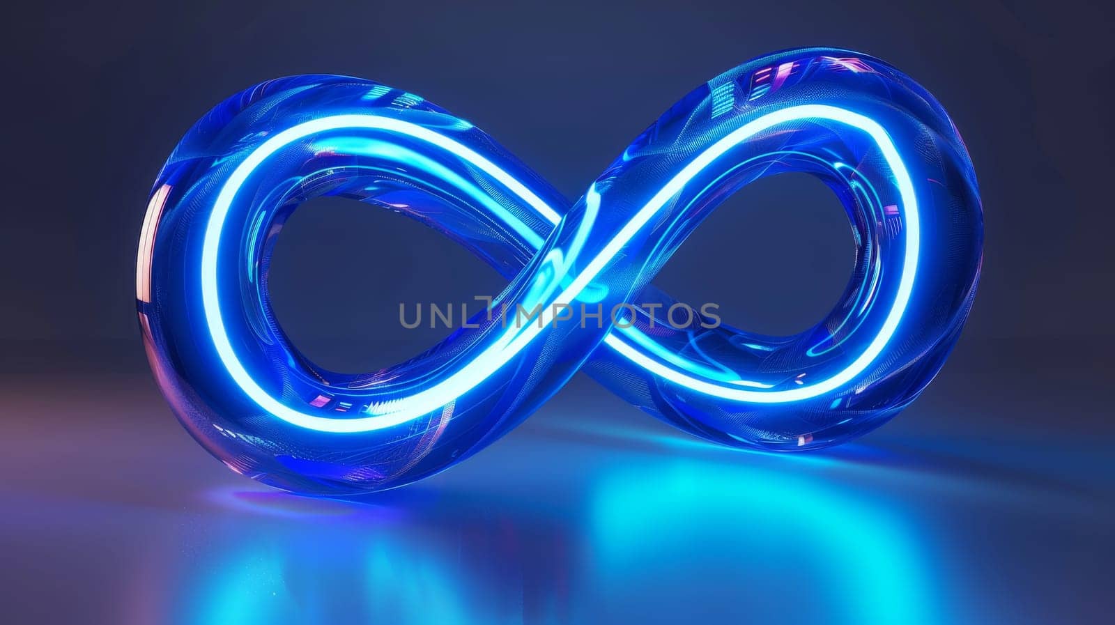 A blue and neon shaped infinity symbol by itchaznong