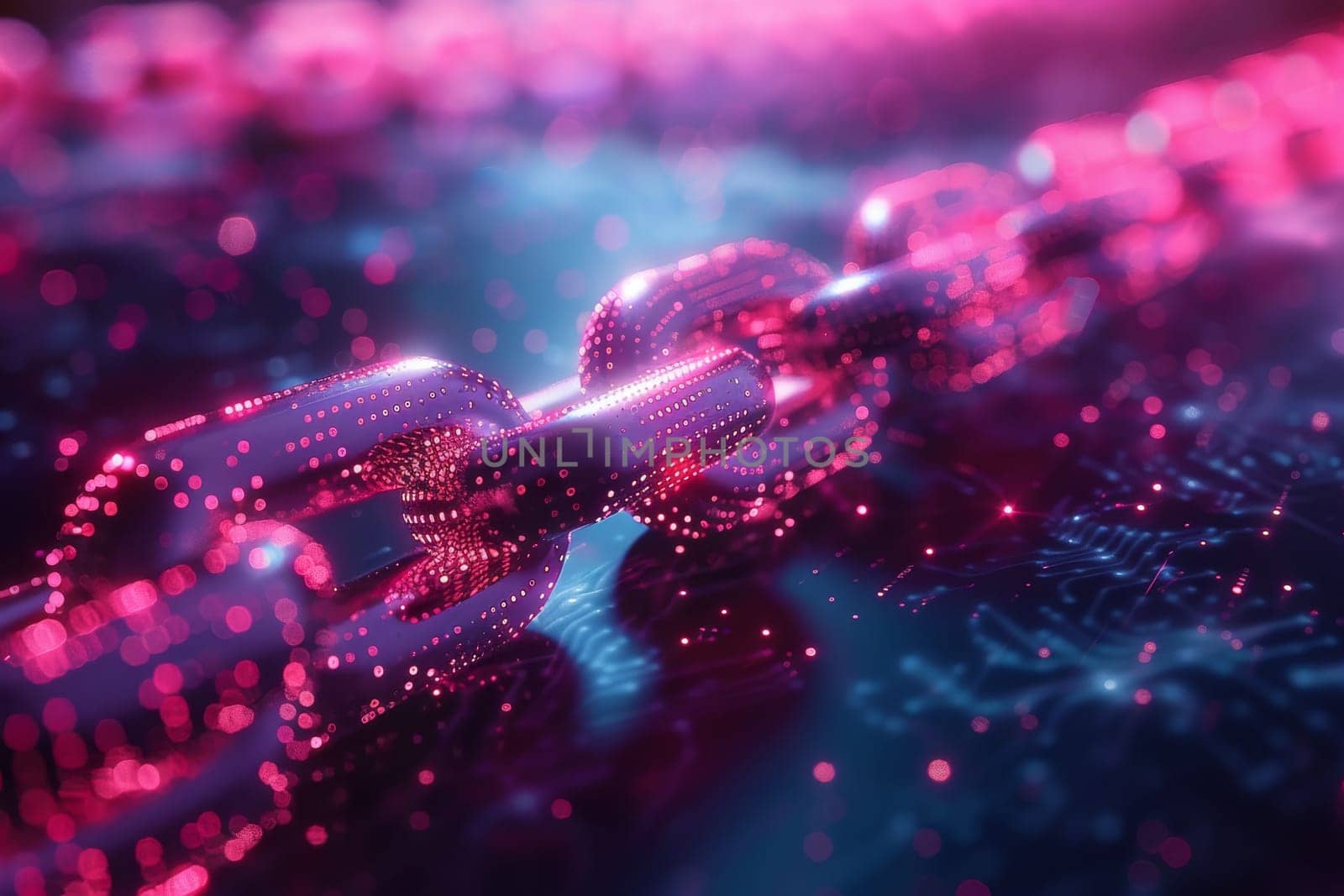 A block chain background. technology concept by itchaznong