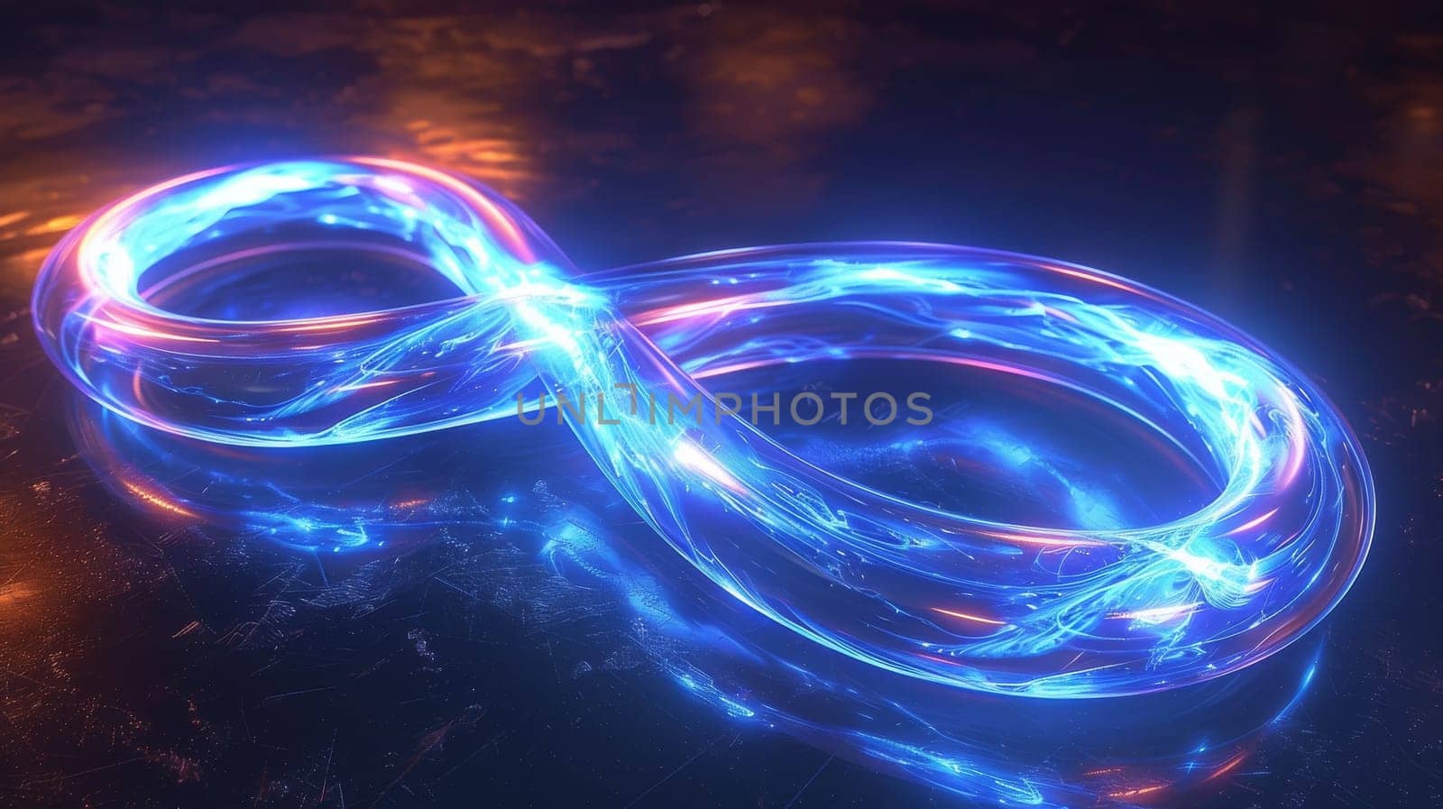 A blue and neon shaped infinity symbol by itchaznong