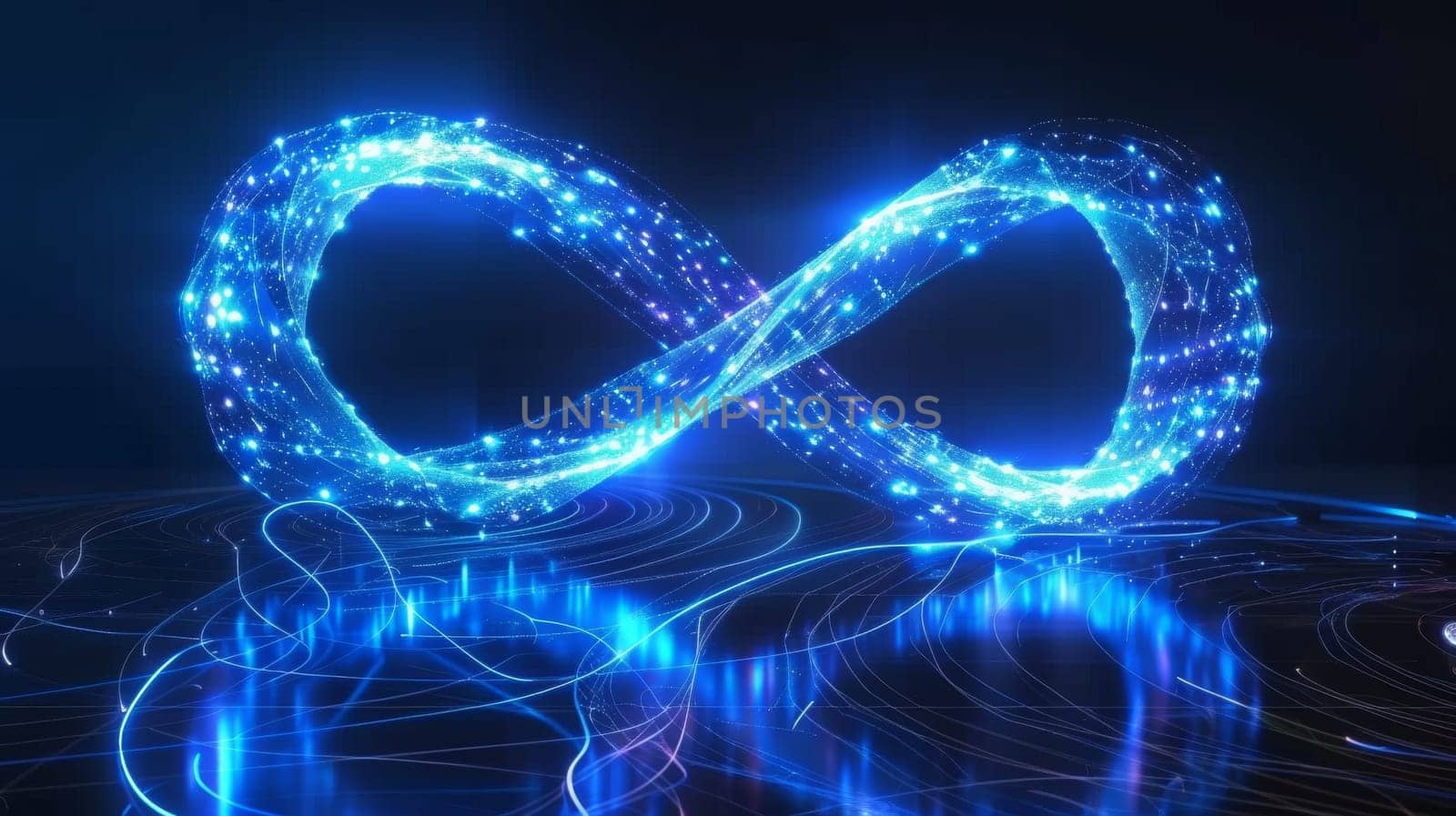 A blue and neon shaped infinity symbol by itchaznong
