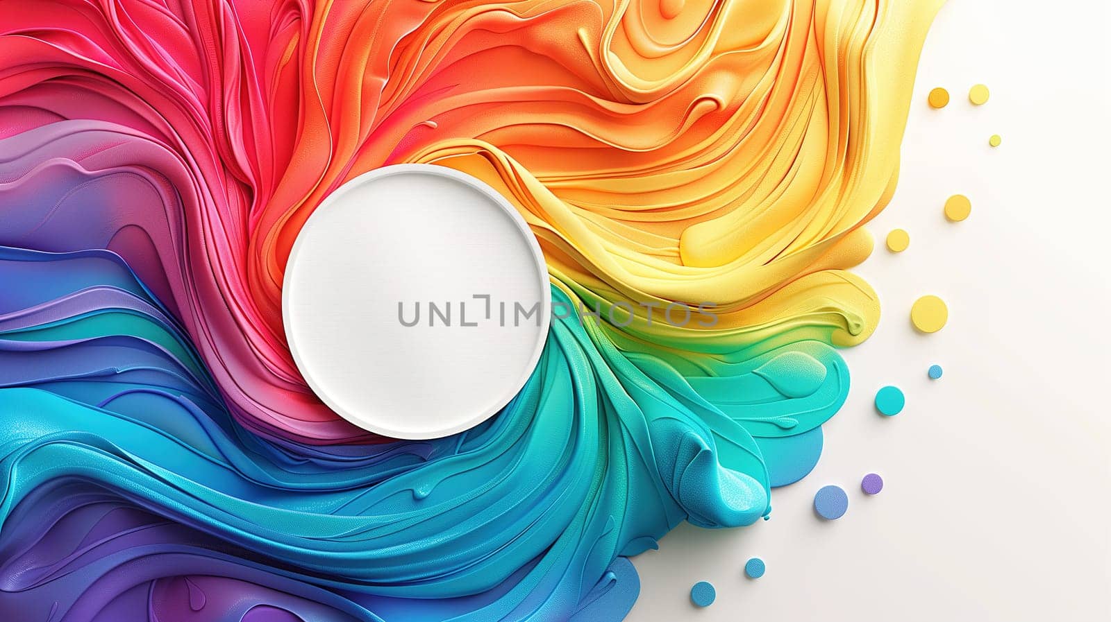 Vibrant Rainbow Paint Flow Representing LGBT Pride on a White Surface by TRMK