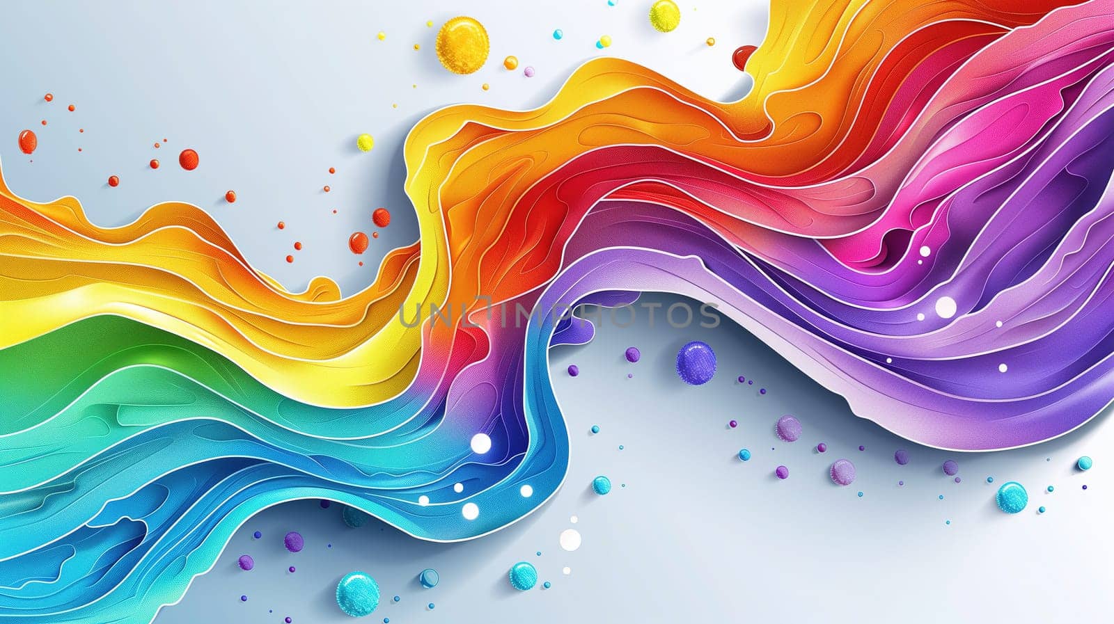 Rainbow Colored Background With Bubbles and Bubbles by TRMK