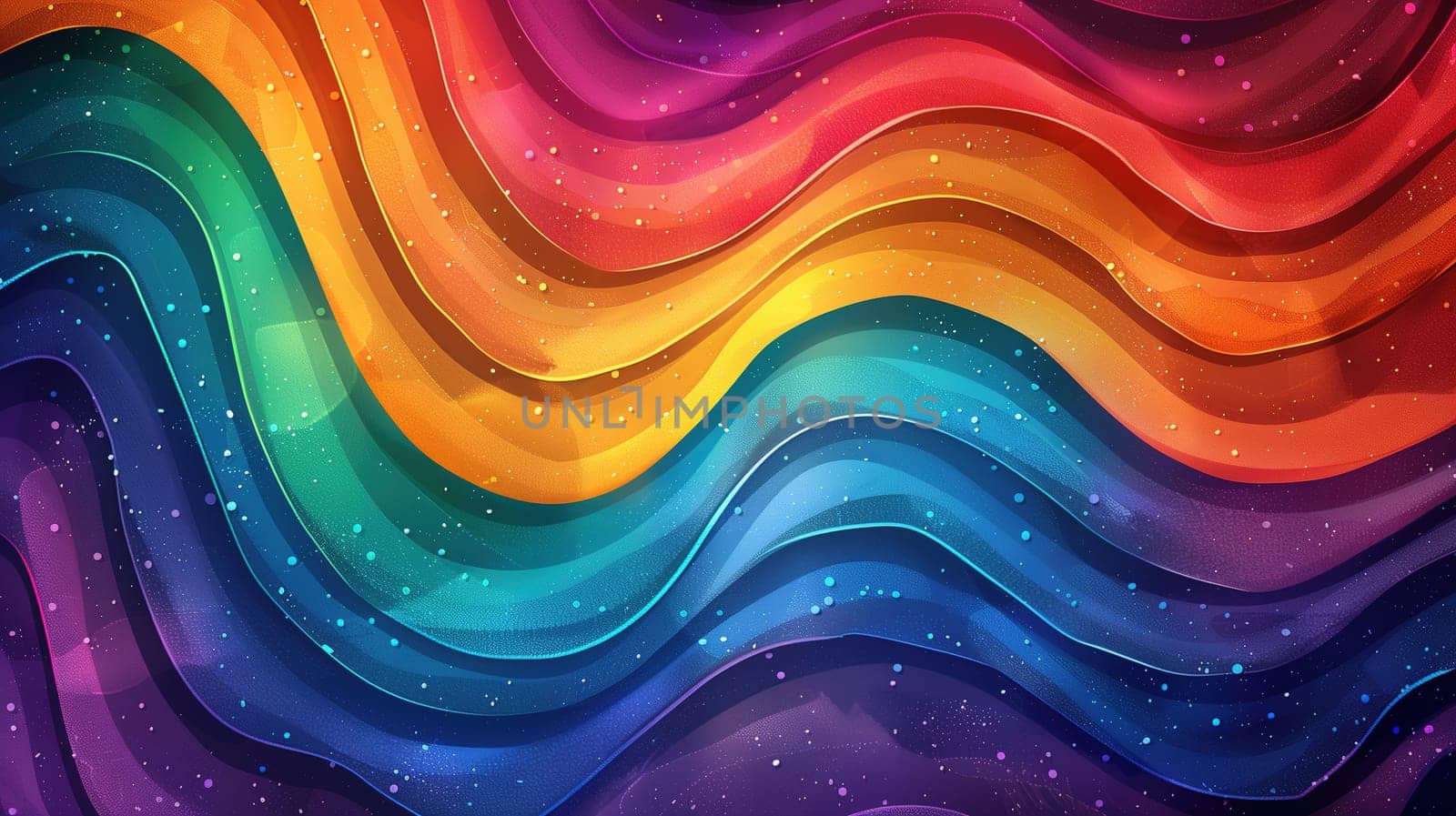 This visually striking background features vibrant colors, wavy lines, and stars scattered throughout. The dynamic composition creates a sense of movement and energy, perfect for a lively design project.