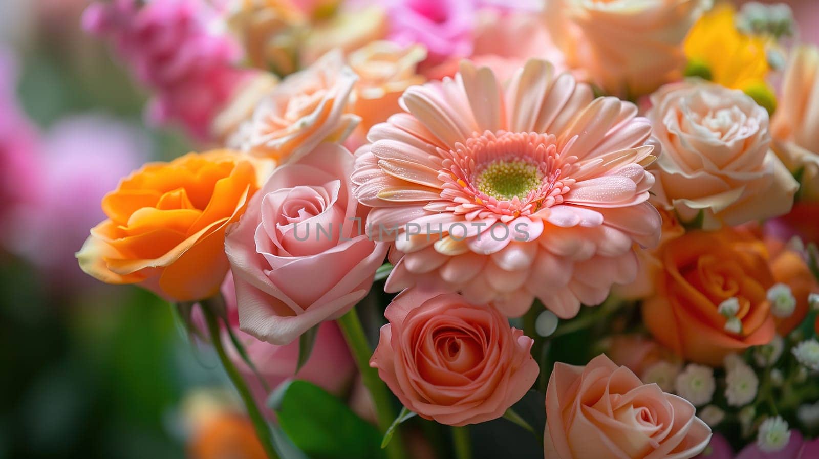 A collection of colorful flowers neatly arranged in a vase, showcasing a variety of petals and stems. The vase is filled with water to keep the flowers fresh, and the arrangement is placed on a table or shelf.