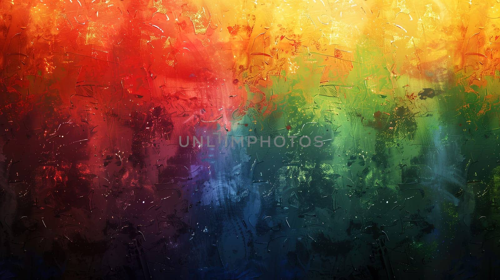 A painting featuring a vibrant rainbow-colored background, representing the lgbt pride concept. The colors of the rainbow blend seamlessly, creating a striking visual impact.