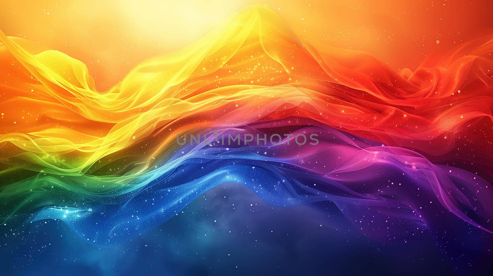 Vibrant Rainbow Colors Flowing Like Fabric in an LGBT Pride Conceptual Display by TRMK