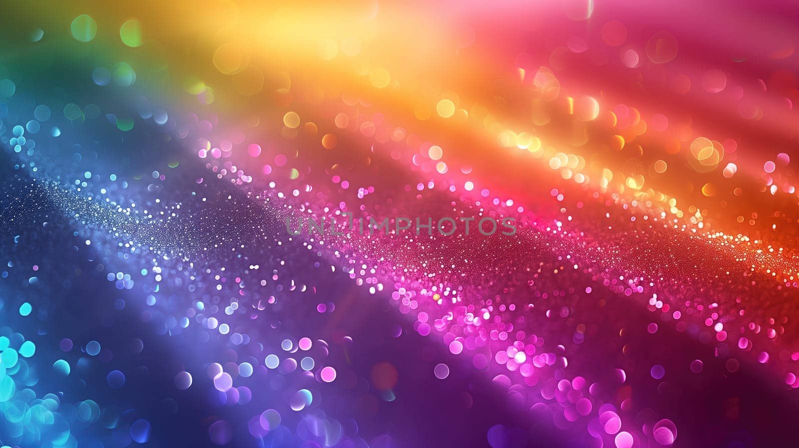 A vibrant rainbow colored background with an abundance of bubbles floating throughout. The bubbles vary in size and color, creating a playful and colorful atmosphere.