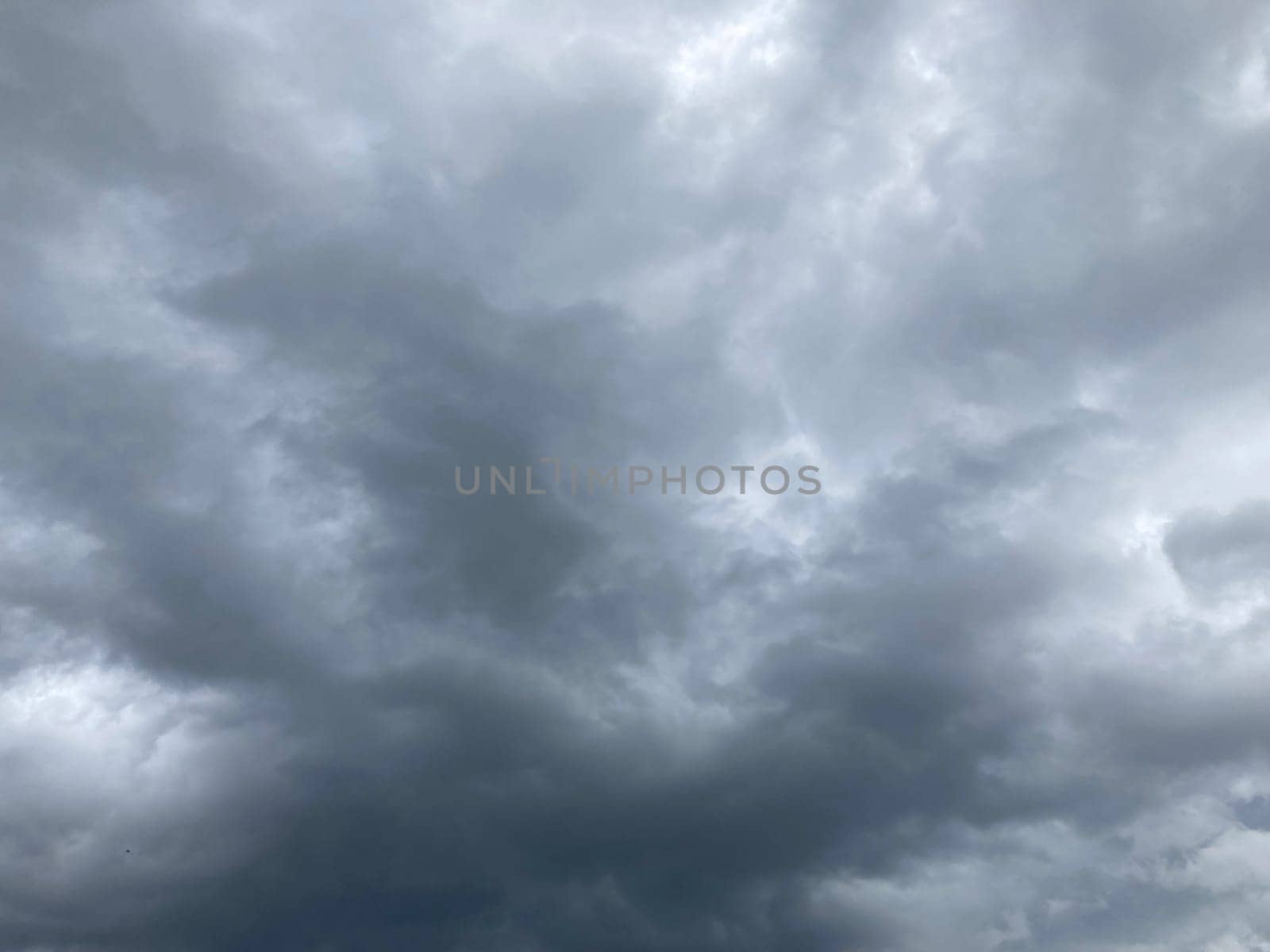 Thunderclouds before rain in a the village