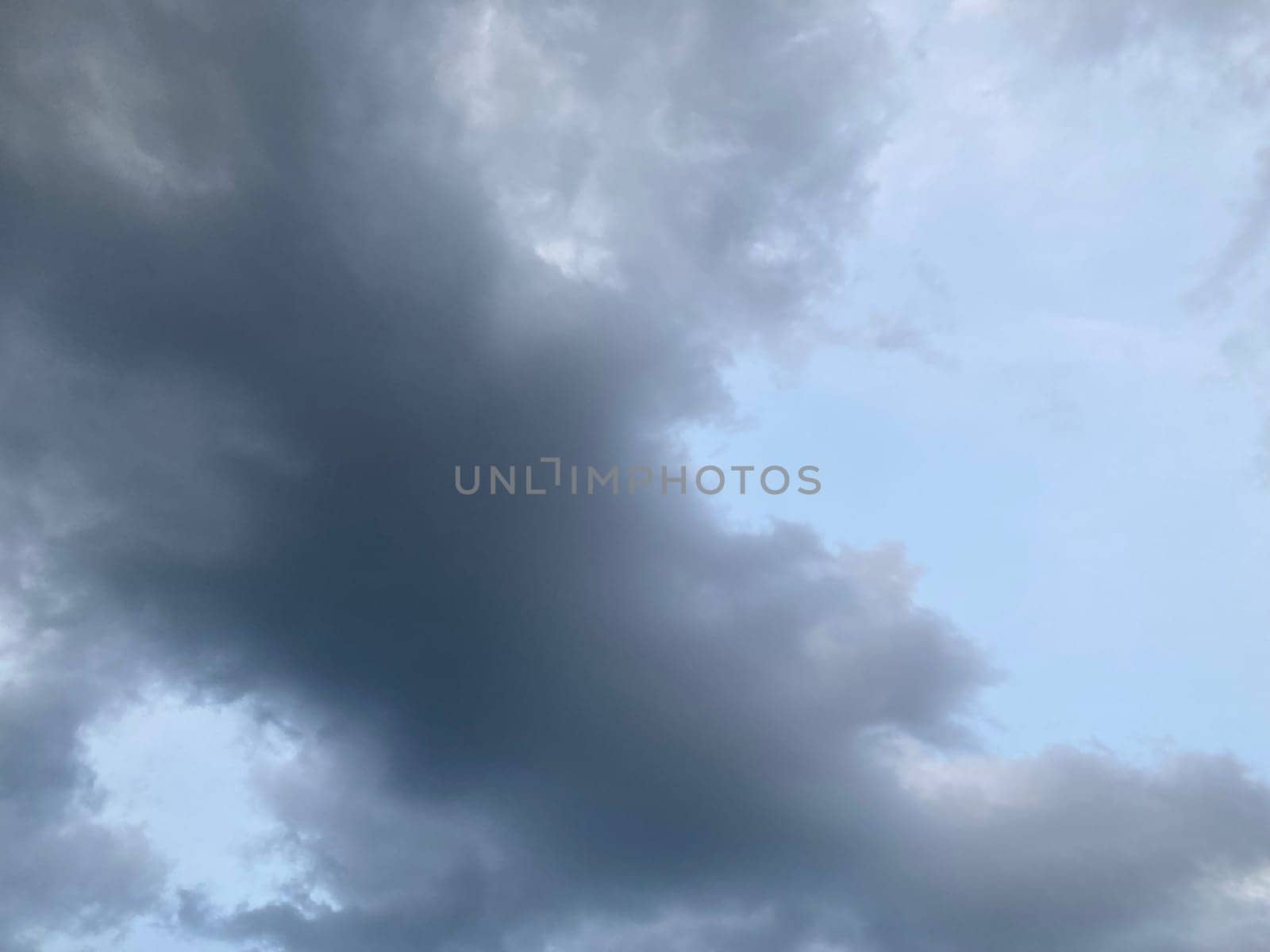 Thunderclouds before rain in a the village