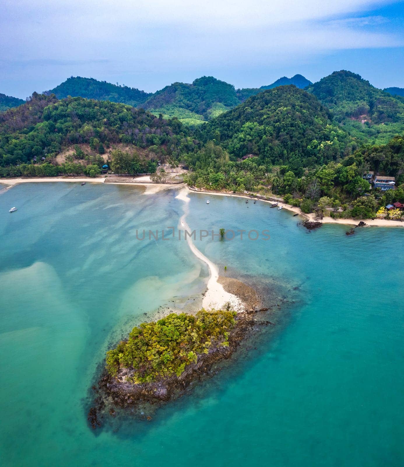 Aerial view of Koh Nok in Koh Yao Noi, Phang nga, Thailand by worldpitou