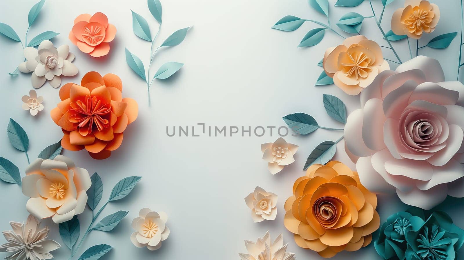 Close Up of Paper Flowers on Wall by TRMK