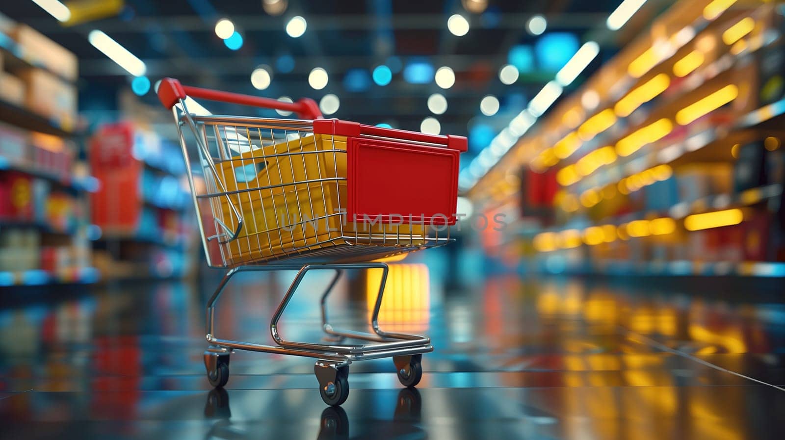 Shopping Cart With Red Basket by TRMK