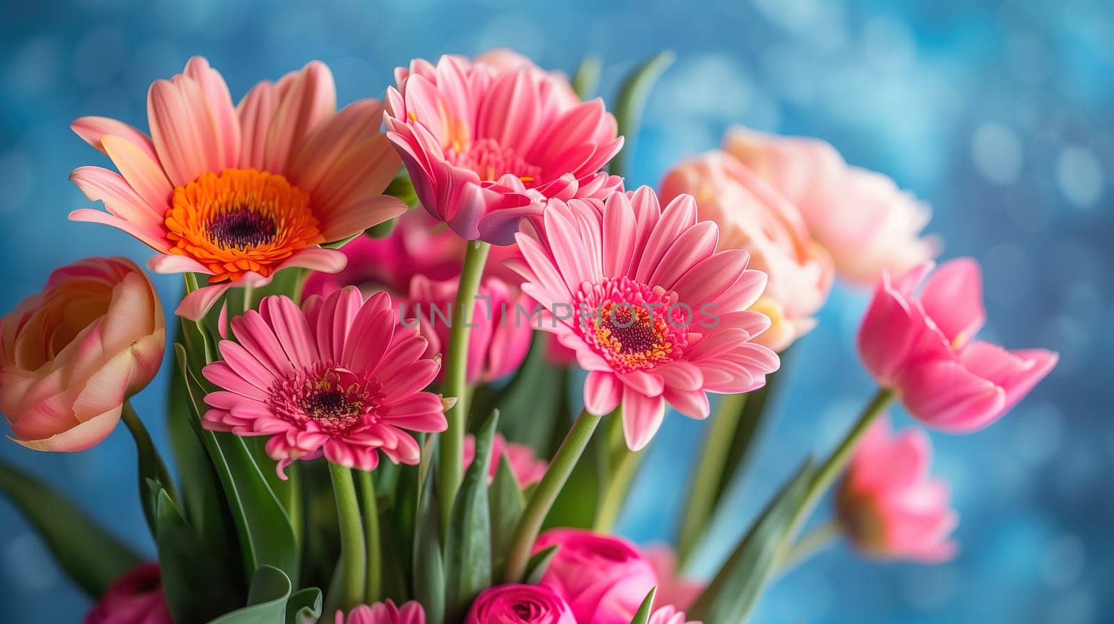 Vase Filled With Pink and Orange Flowers by TRMK