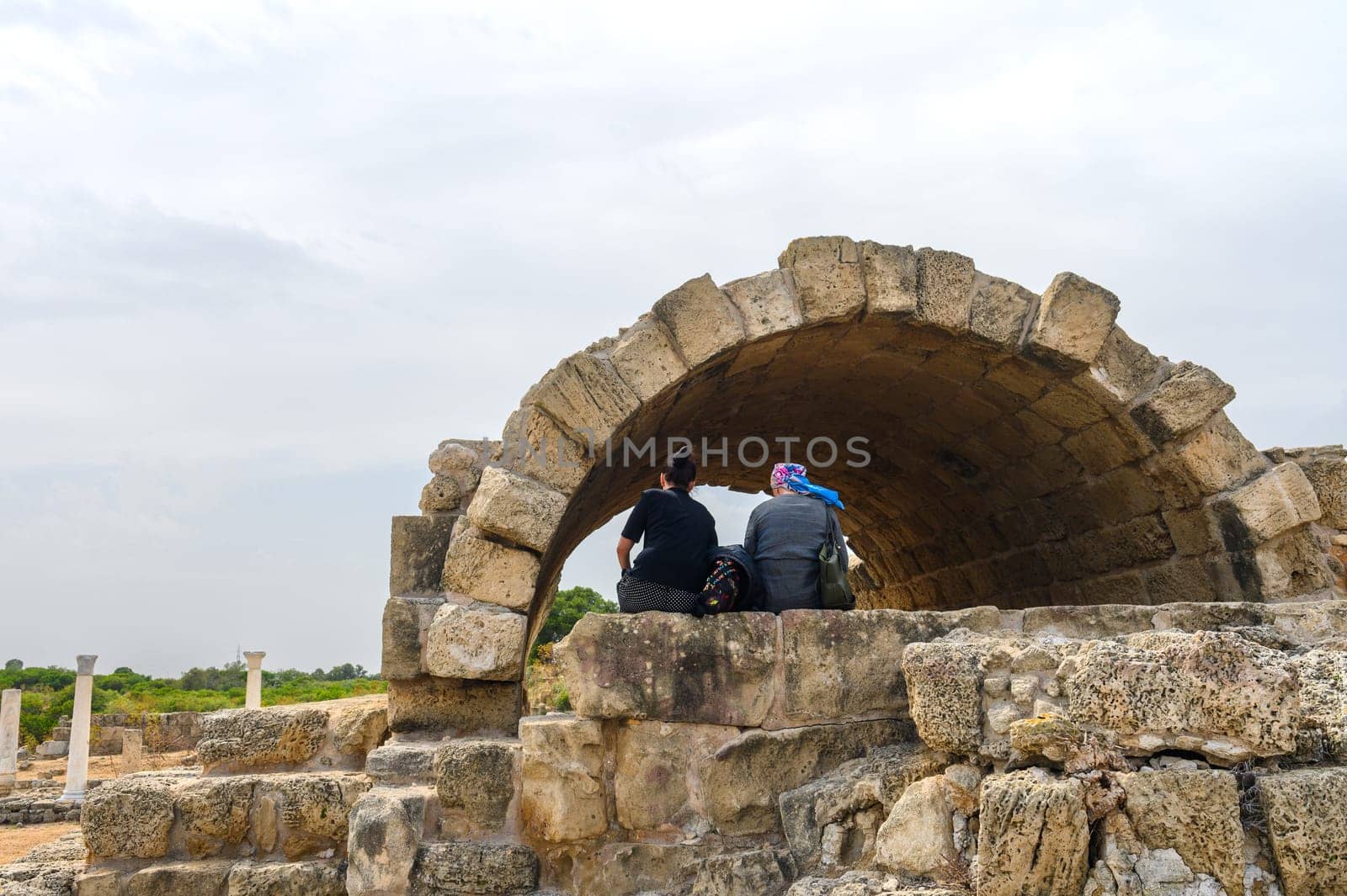 Salamis, Cyprus - April 16, 2024 - Ancient Greek ruins and columns in Salamis, Cyprus 27