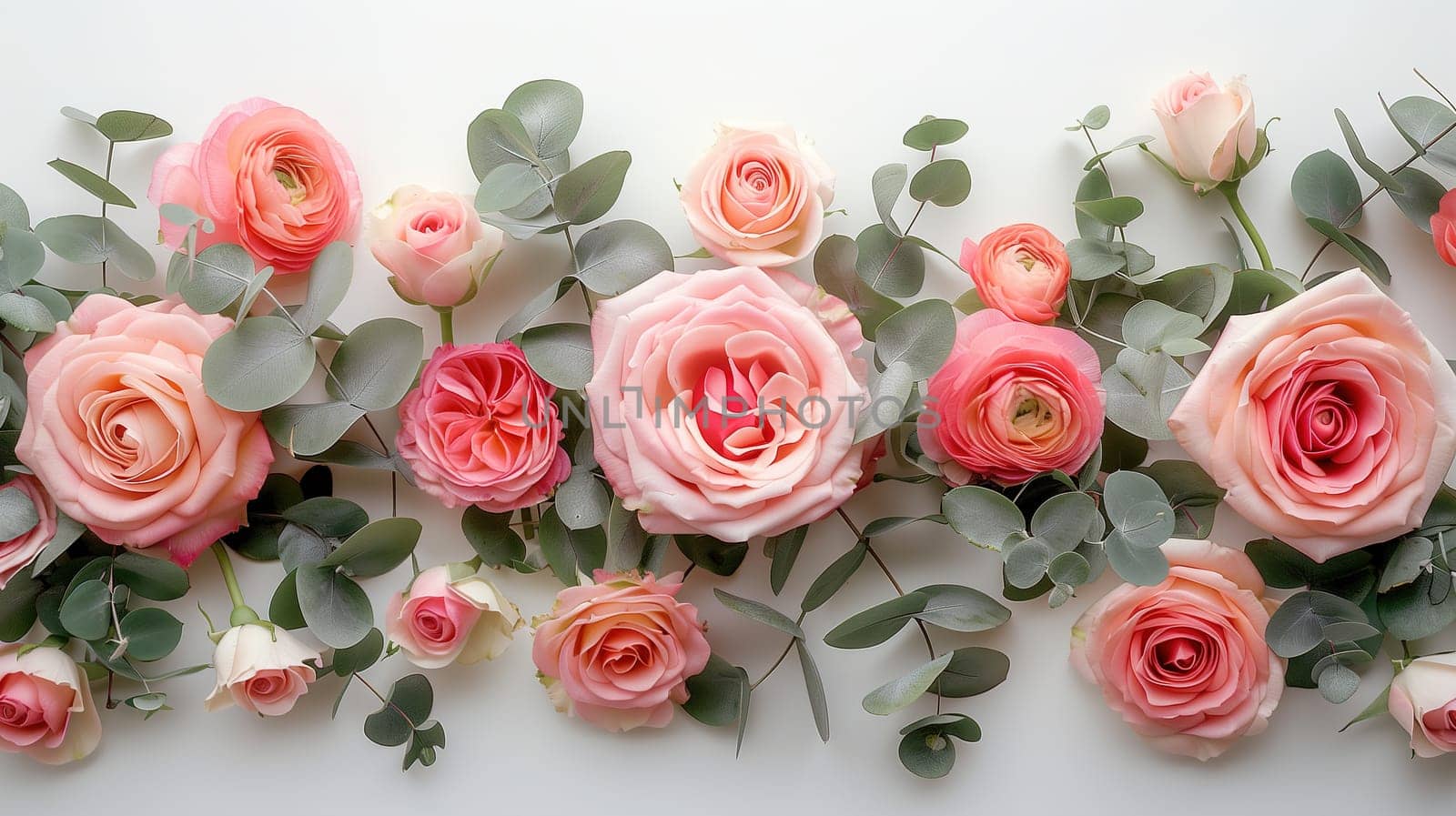 Group of Pink Roses With Green Leaves by TRMK