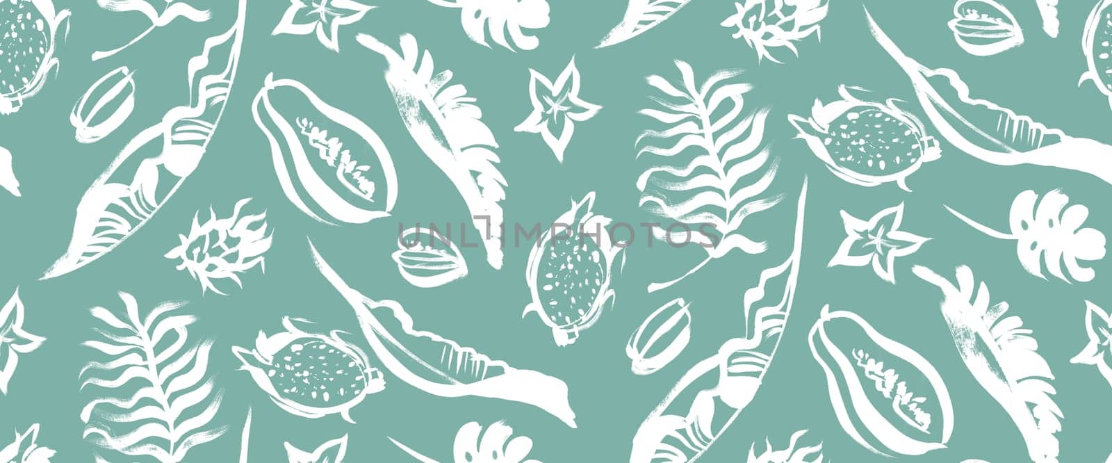 seamless summer tropical pattern with fruit and leaves for fabric