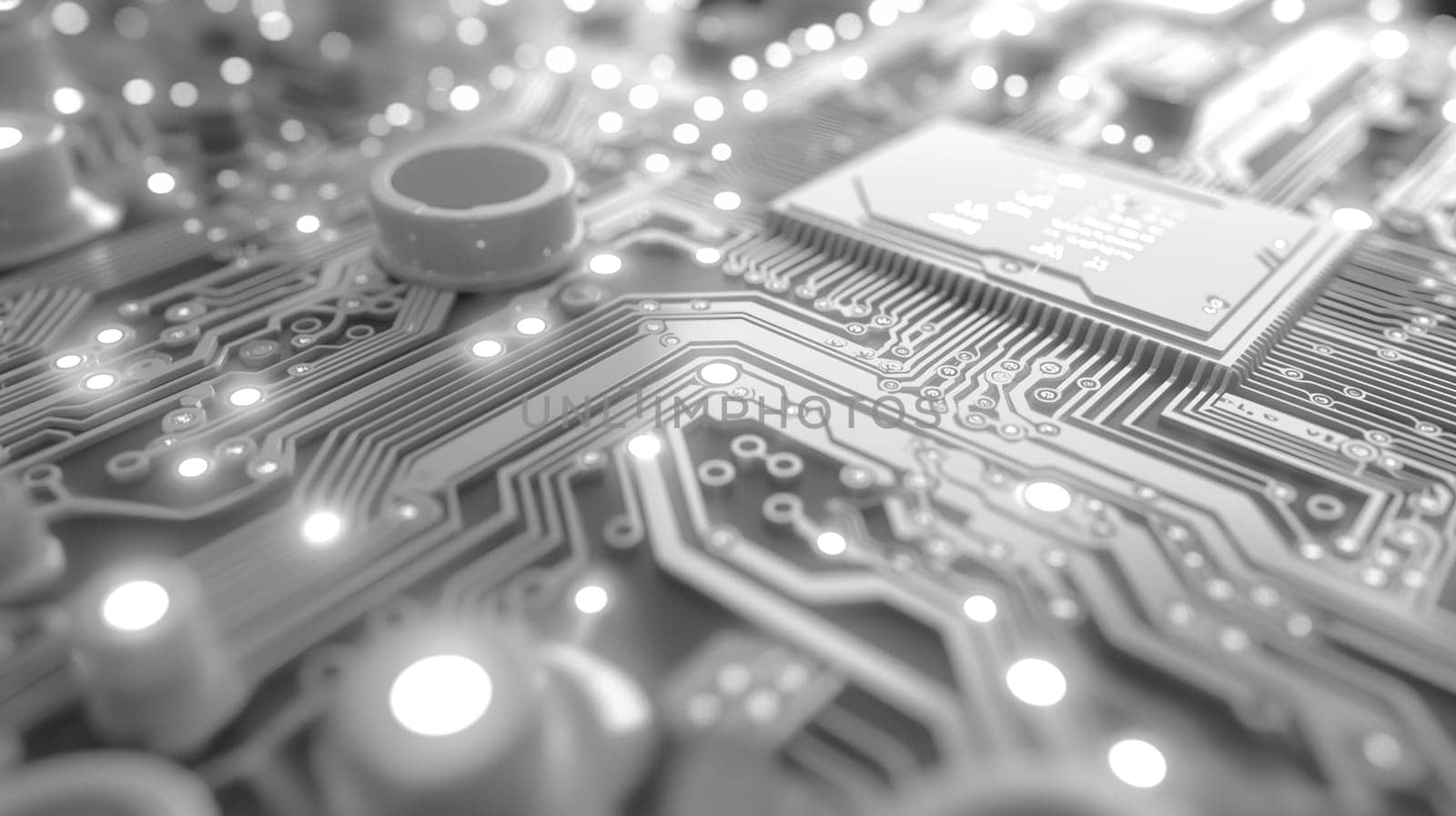 Close-Up View of Circuit Board With Electronic Components by chrisroll