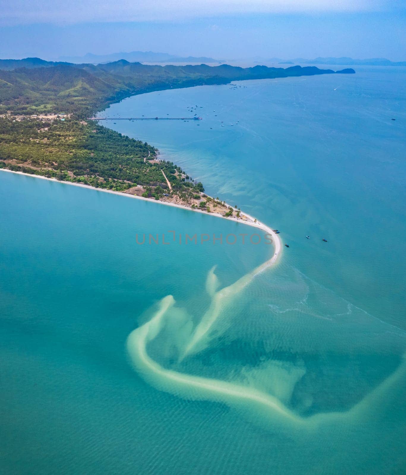 Aerial view of Laem Haad Beach in koh yao yai, Phang Nga, Thailand, south east asia