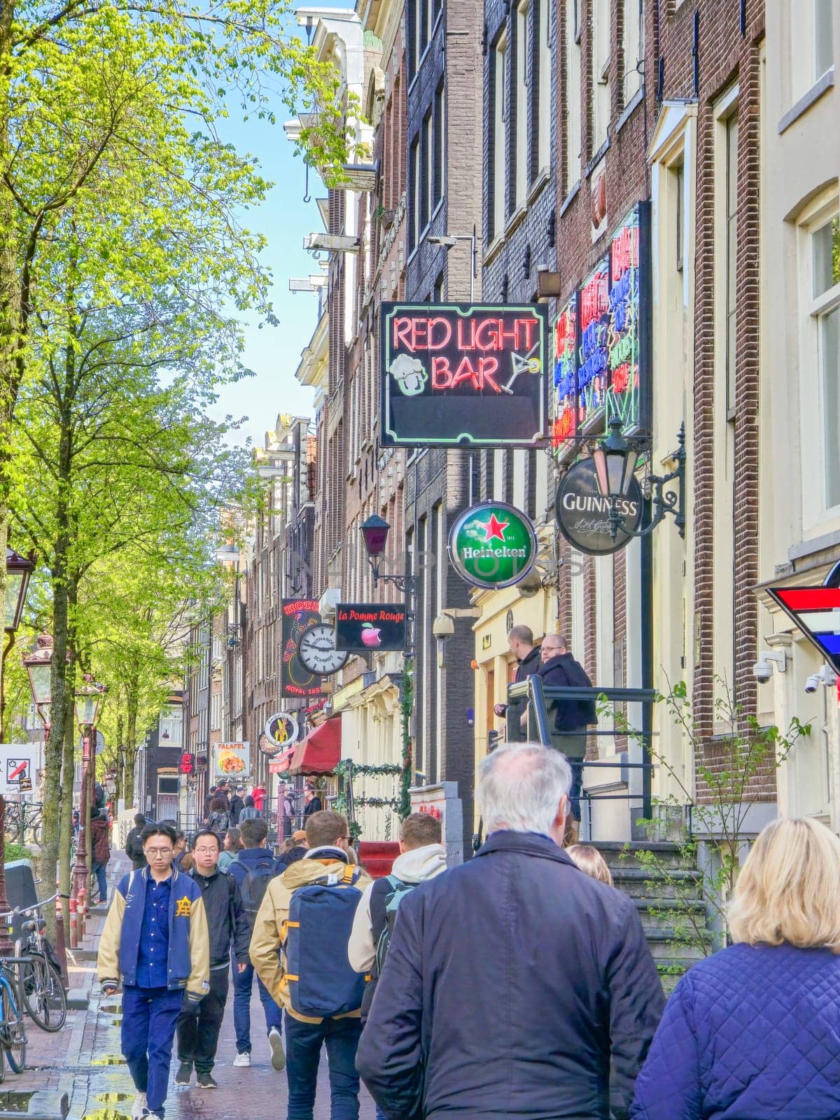 Amsterdam Netherlands 21 April 2024 Red light district during the new regulations to move the red light district to another part of Amsterdam North