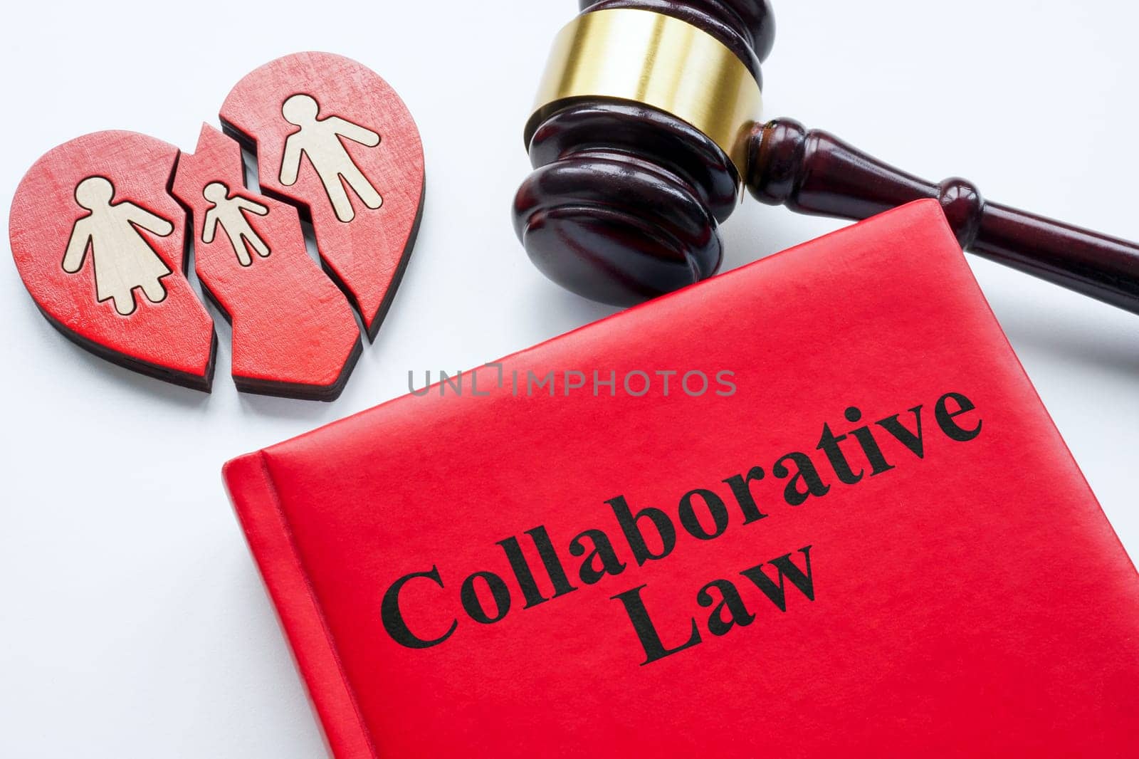 A book Collaborative law, a broken heart and a gavel. by designer491