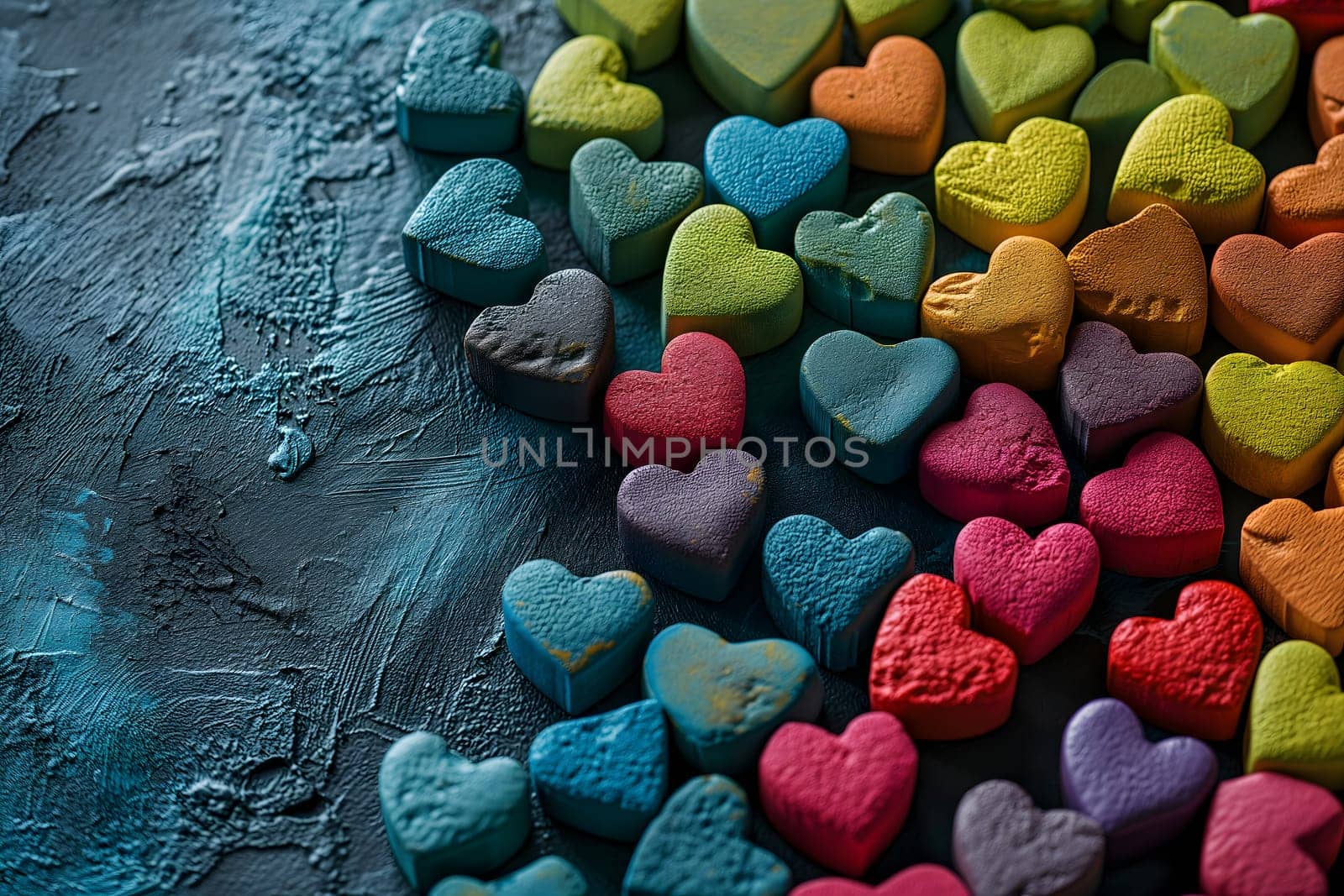 close up background of colorful hearts by z1b