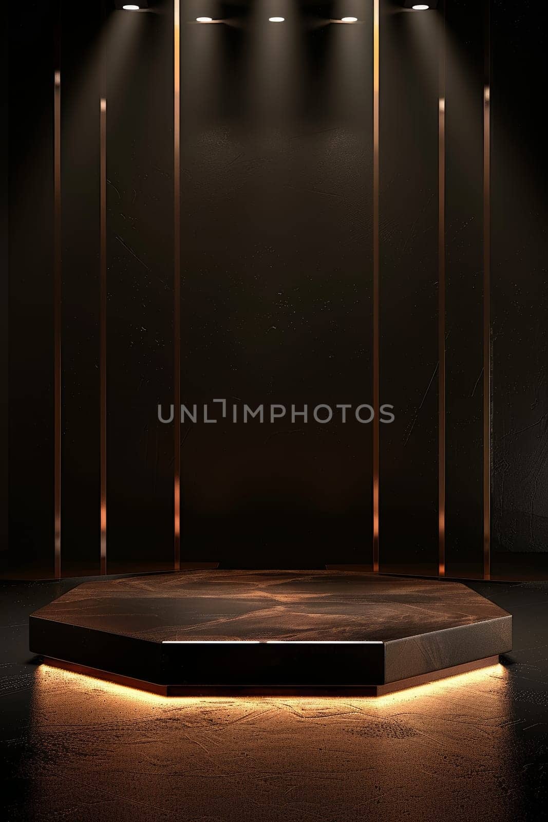 A Podium stage with a spotlight on it. advertising concept. by itchaznong