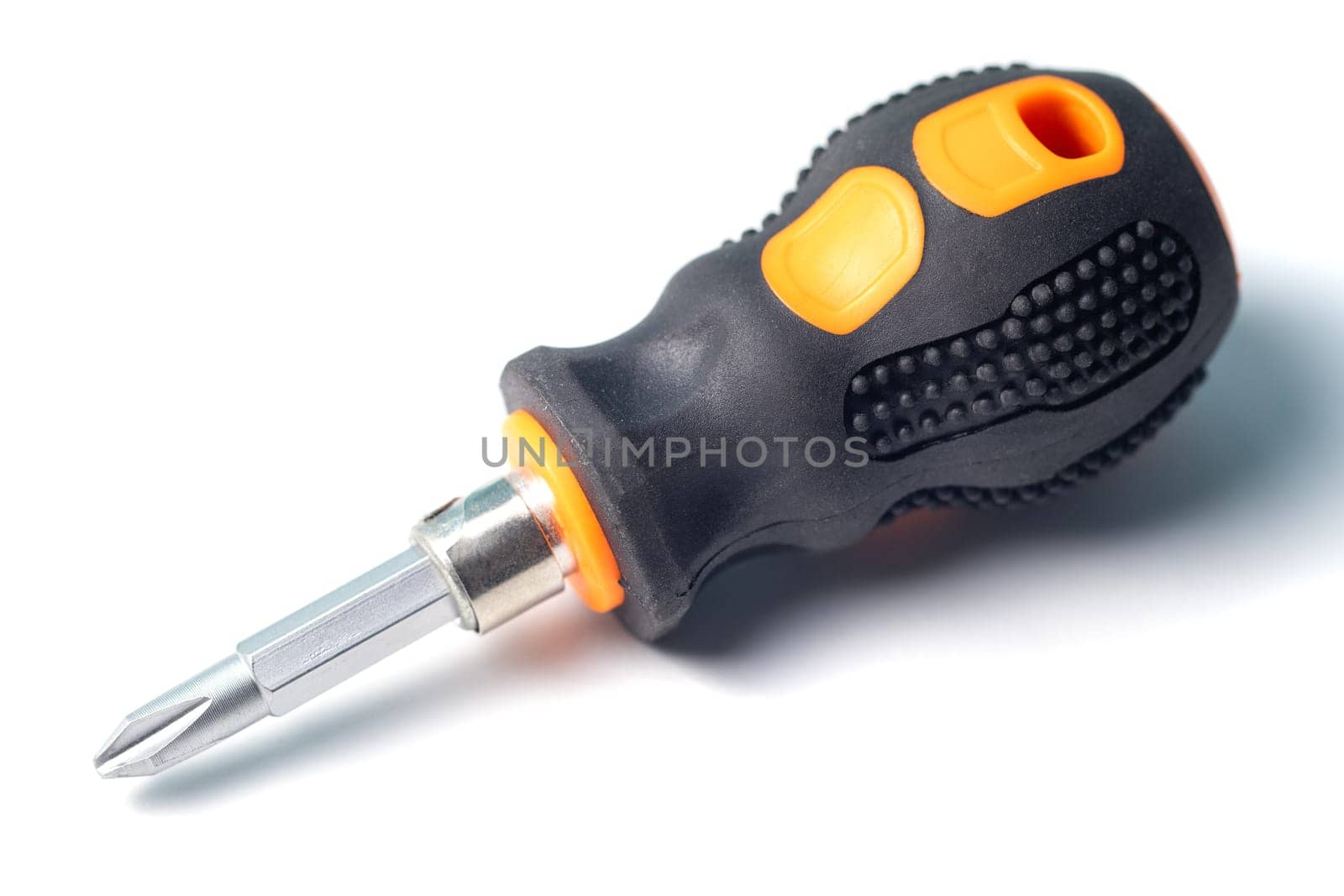 Screwdriver with short handle isolated on a white background by clusterx