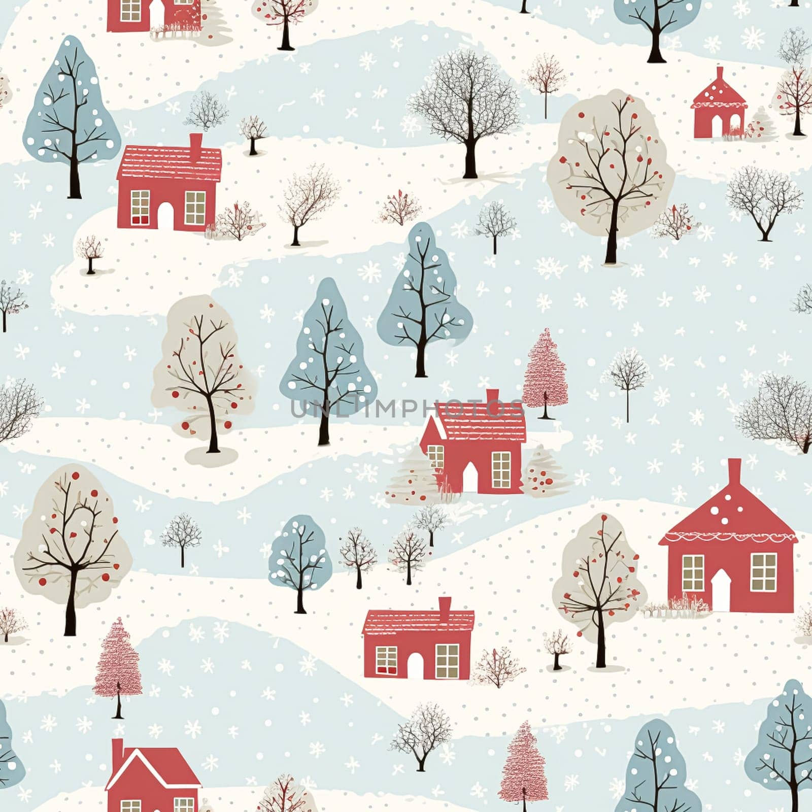 Seamless pattern, tileable Christmas holiday country dots print, English countryside cottage for wallpaper, wrapping paper, scrapbook, fabric and product design by Anneleven